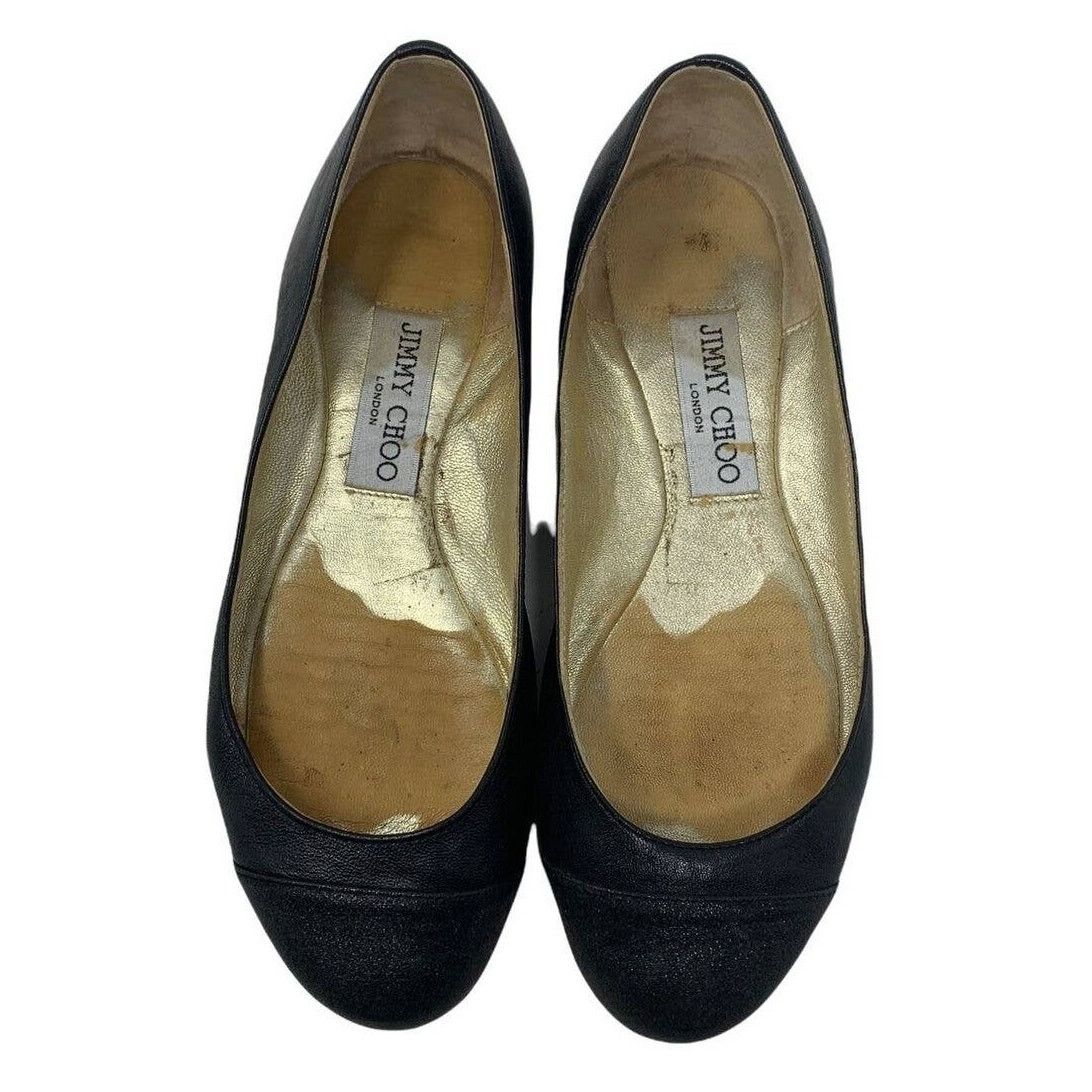 Jimmy Choo Jimmy Choo black ballerina flat leather shoes size 36 - US 6 Size US 6 / IT 36 - 1 Thumbnail
