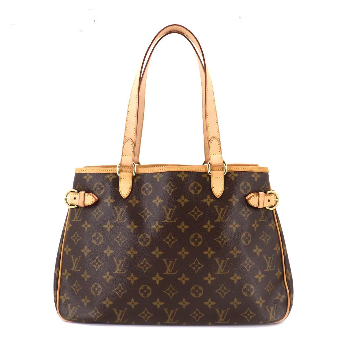 Louis Vuitton Monogram Batignolles Horizontal Tote Brown Gold Metal Fittings