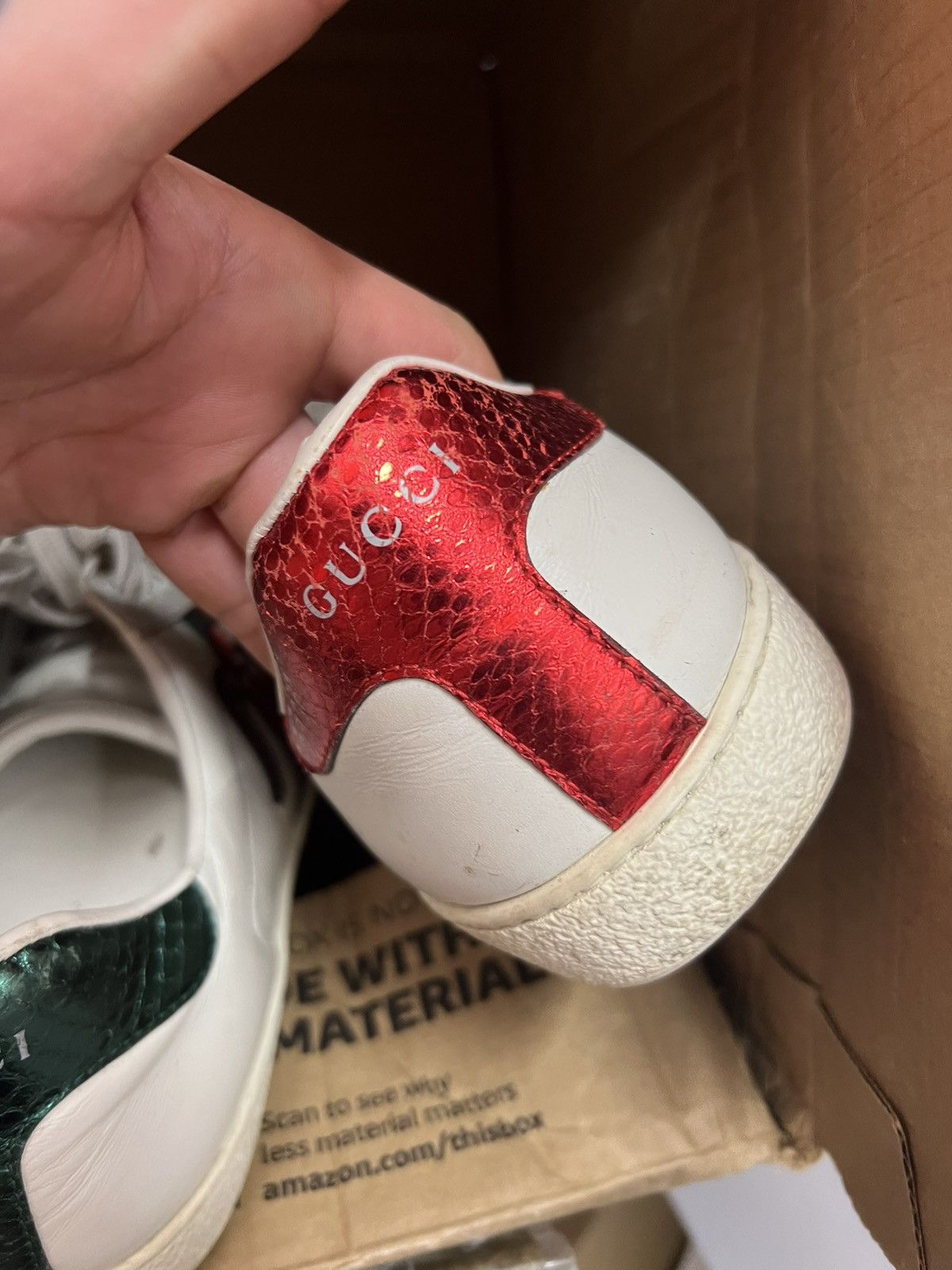 Gucci Gucci Ace leather sneakers signature embroidered Kingsnake Size US 12 / EU 45 - 5 Thumbnail
