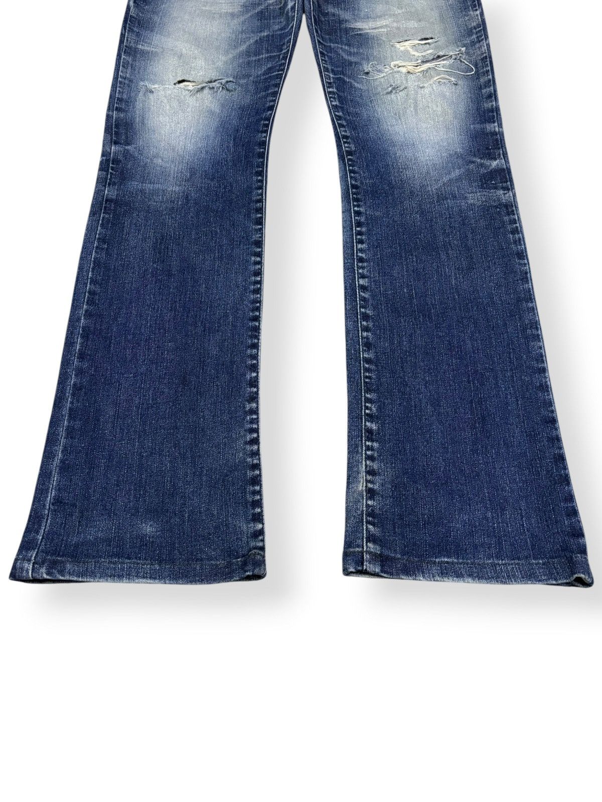 Tornado Mart Vintage Tornado Mart Whiskers Faded Wash Distressed Jeans Size US 33 - 5 Thumbnail