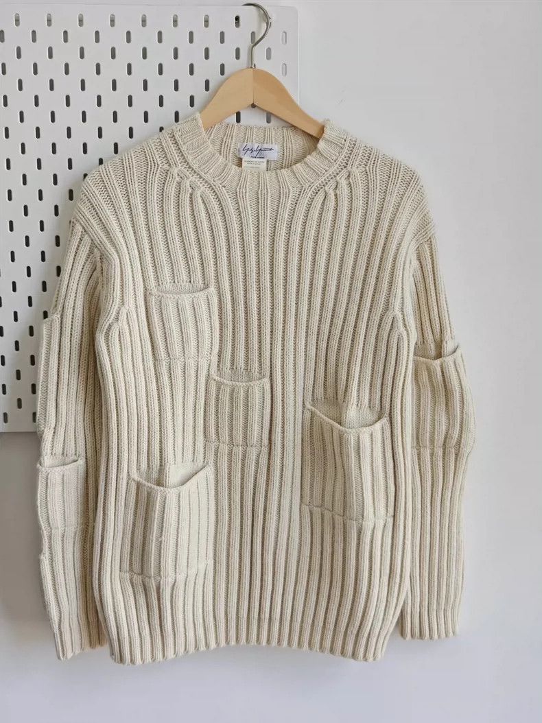 Yohji Yamamoto Yohji Yamamoto size os 97AW White Multi-Pocket Sweater 250 Size US M / EU 48-50 / 2 - 1 Thumbnail