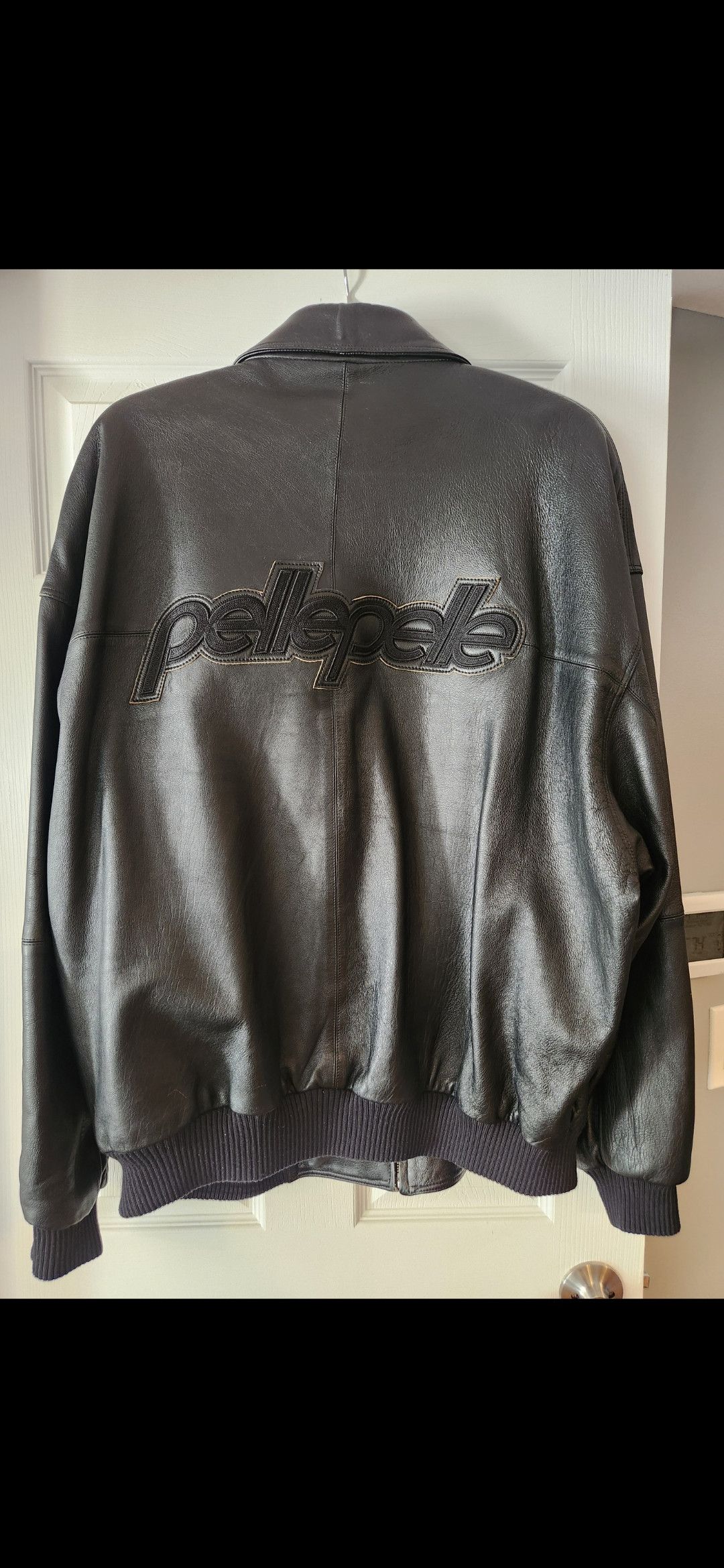 Pelle Pelle Pelle Pelle Black Leather Bomber Jacket Size 50 Size US L / EU 52-54 / 3 - 1 Thumbnail