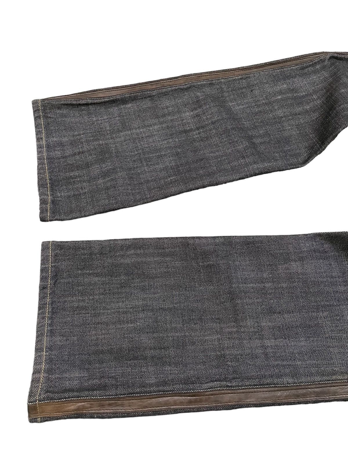 Le Grande Bleu (L.G.B.) Comme Ca Du Mode Leather Side Trimmed Flared Jeans Size US 30 / EU 46 - 6 Thumbnail