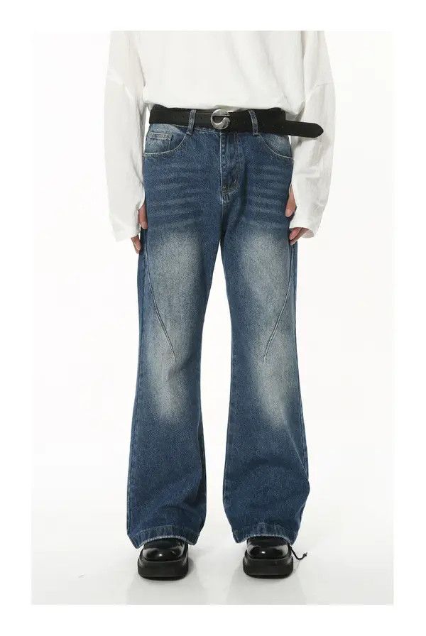 Japanese Brand Atsuko x Aika Blue Paneled Vintage Washed Flared Jeans Size US 32 / EU 48 - 6 Thumbnail