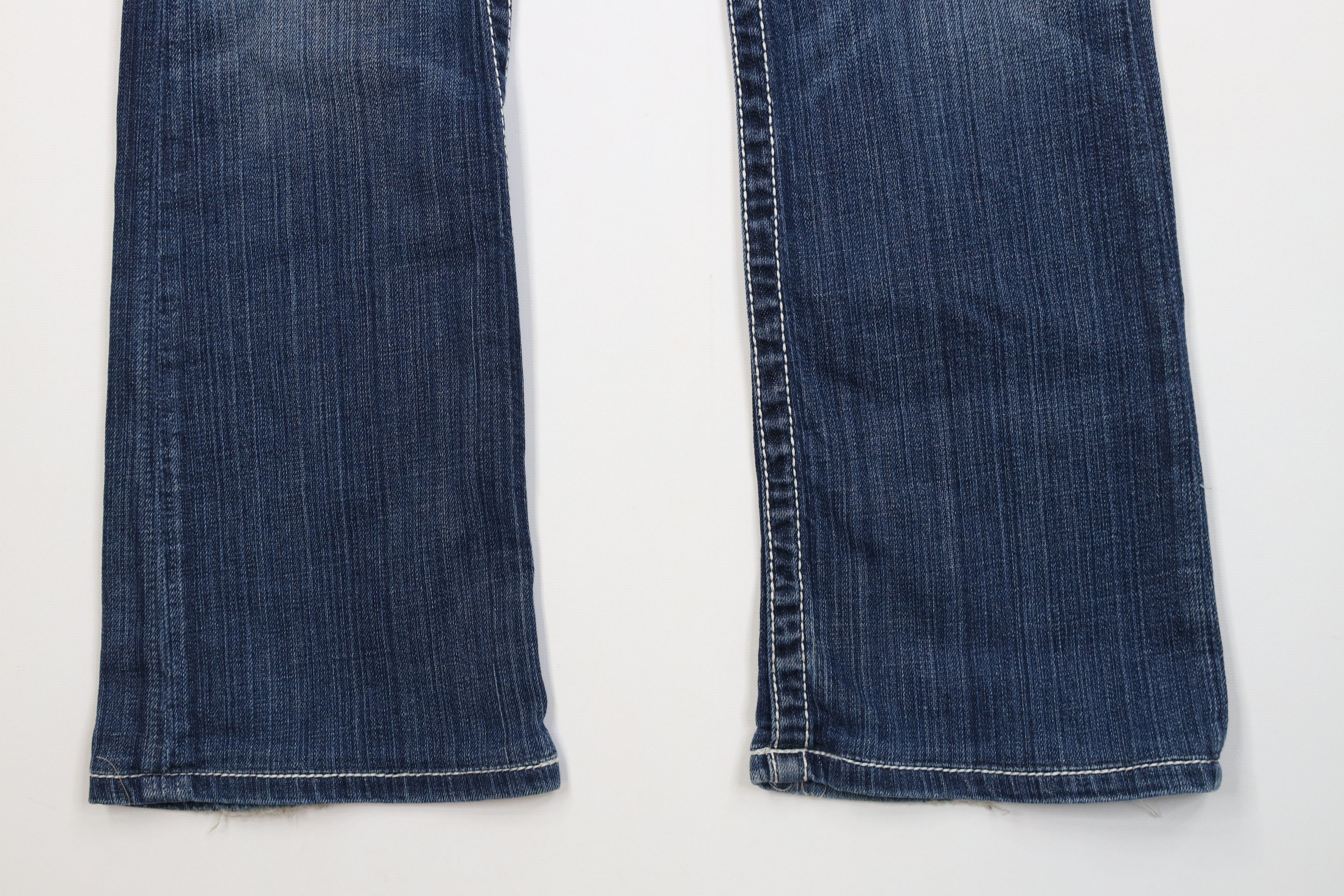 Vintage Buckle BKE Stretch Thick Stitch Flared Bootcut Jeans Blue Size 25" / US 0 / IT 36 - 4 Thumbnail