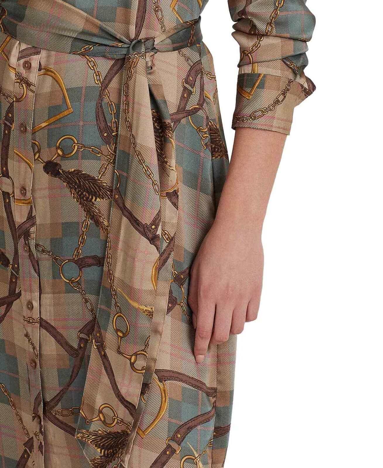Lauren Ralph Lauren Lauren Ralph Lauren Women's Brown Plaid Twill Shirtdress 2 Size XS / US 0-2 / IT 36-38 - 3 Thumbnail