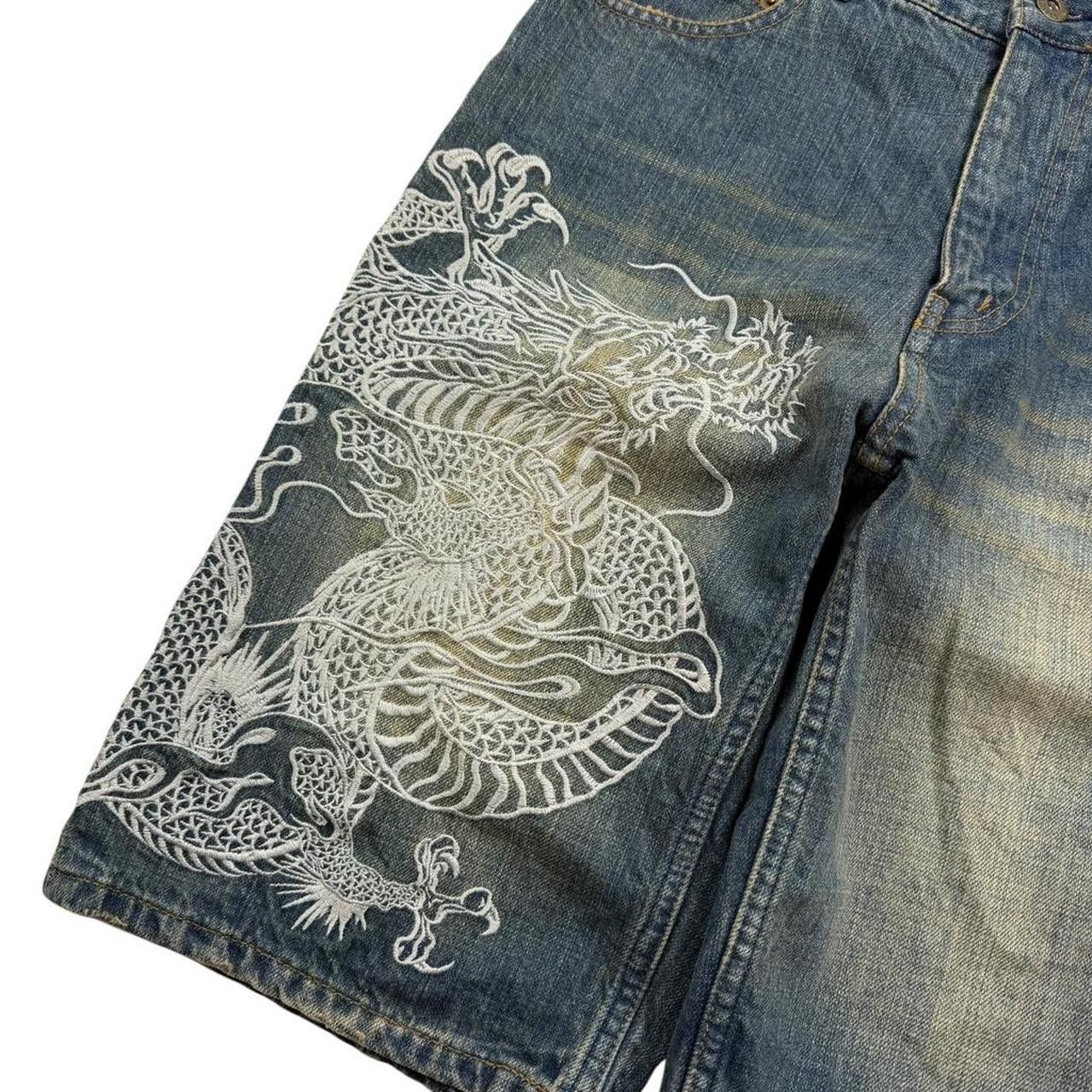 Karakuri Tamashii Karakuri Tamashii Embroidered Dragon Japanese Jorts Waist 30 Size US 30 / EU 46 - 3 Thumbnail
