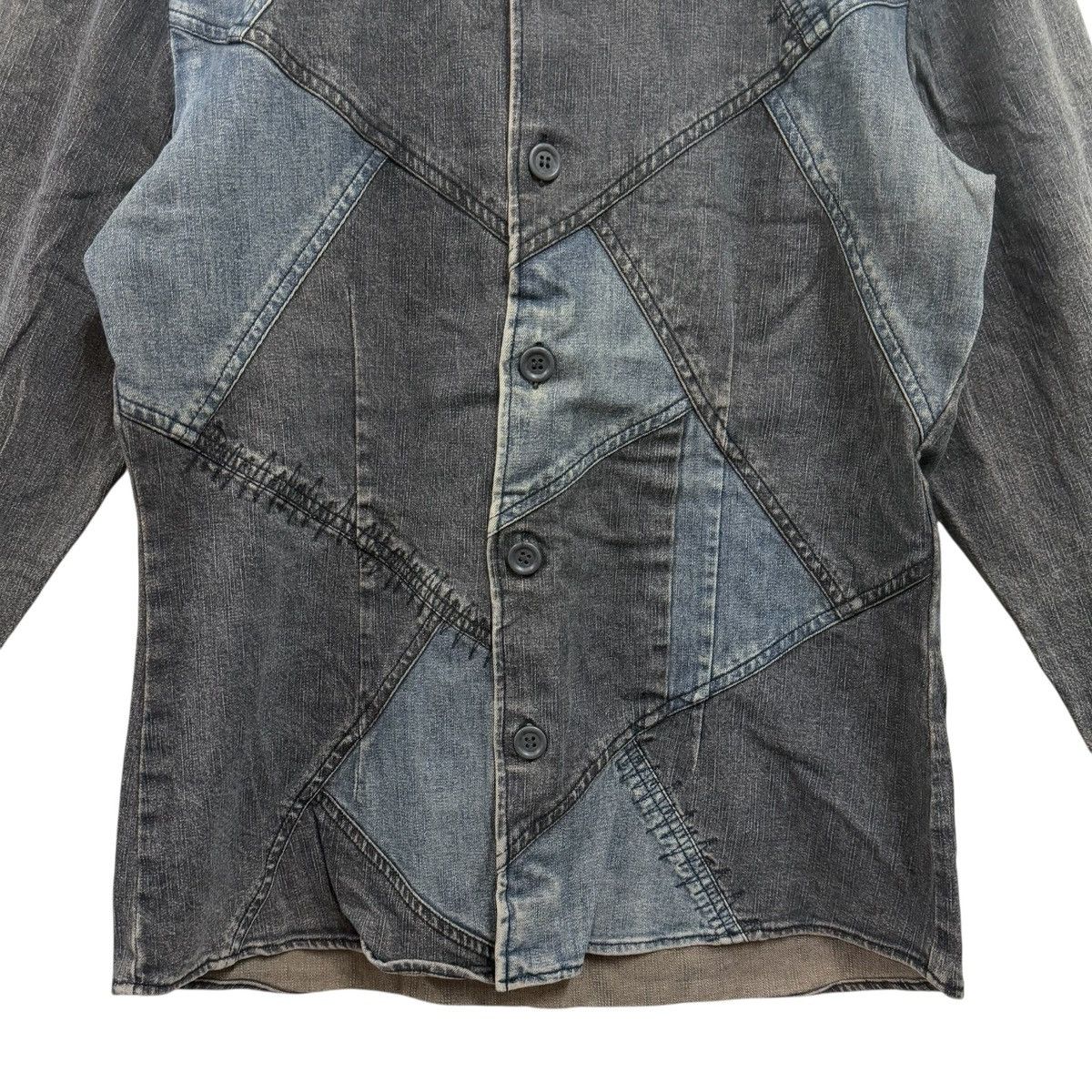 Tornado Mart Tornado Mart Patchwork Denim Shirt Size US M / EU 48-50 / 2 - 4 Thumbnail