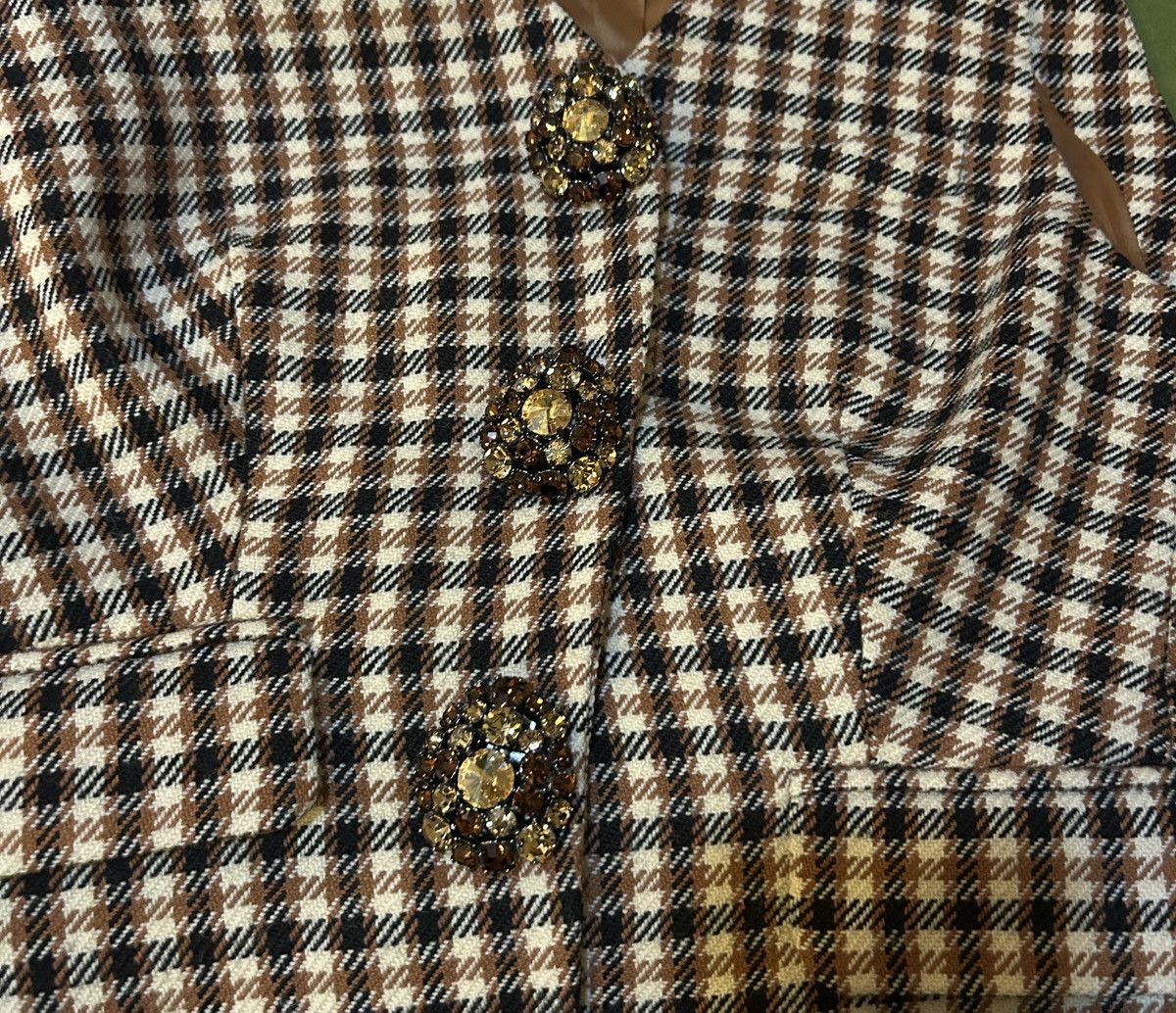Area NYC AREA Crystal embellished Checked Wool Cotton-blend Vest Size M / US 6-8 / IT 42-44 - 7 Thumbnail