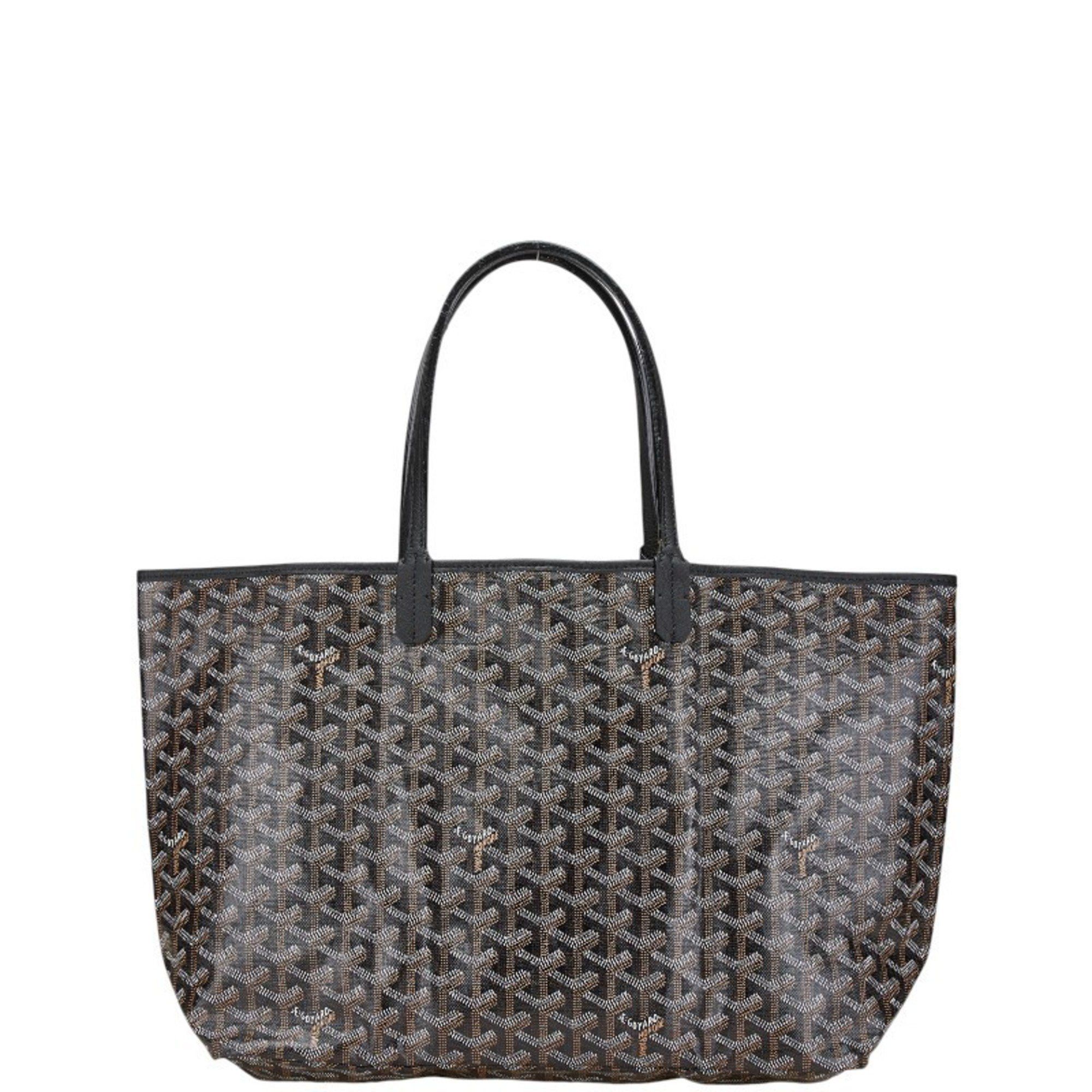 Goyard Saint Louis PM Tote Bag Black PVC Leather Women's GOYARD