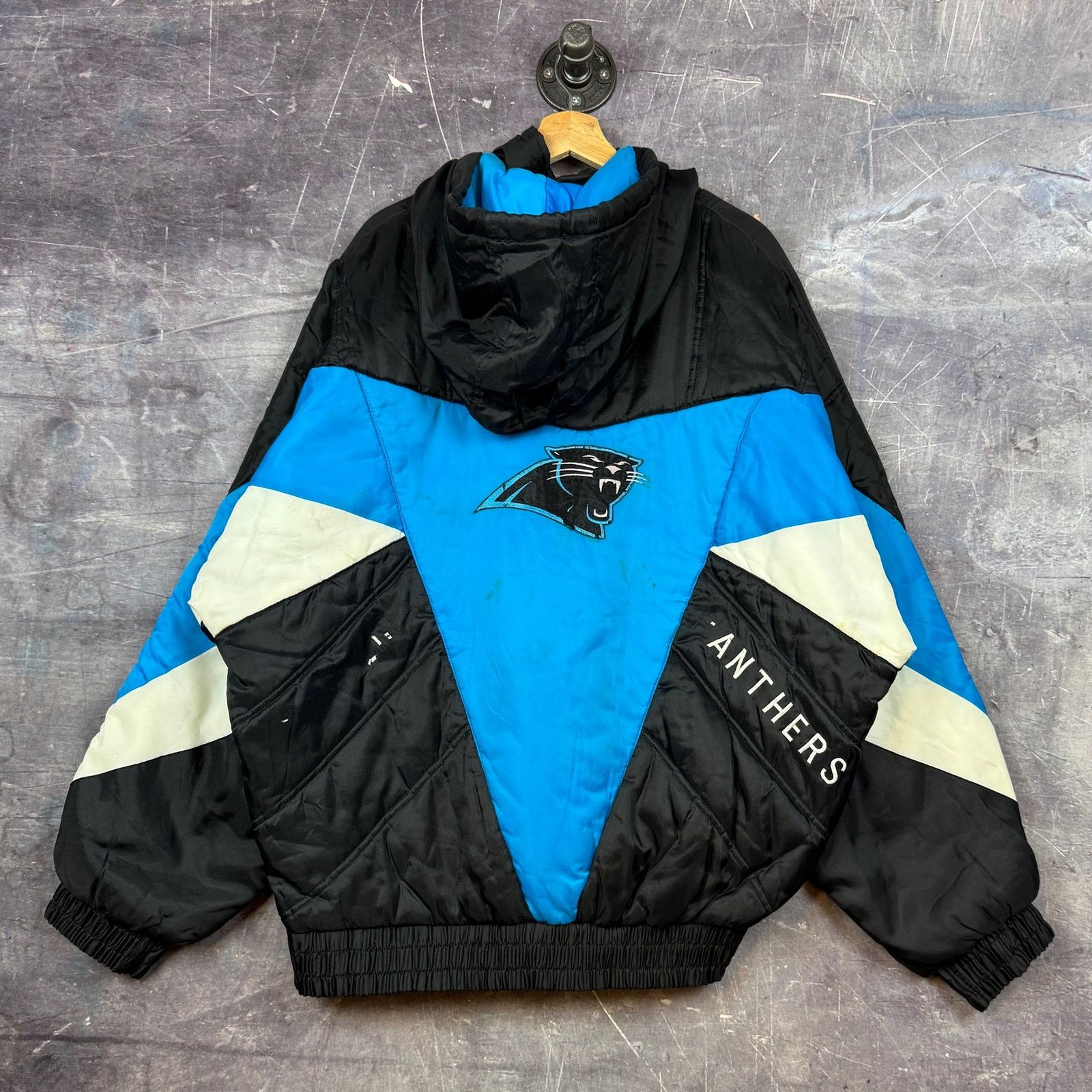 Pro Player × Vintage 90's Blue Pro Player Carolina Panthers Puffer Jacket XL 0216 Size US XL / EU 56 / 4 - 2 Thumbnail