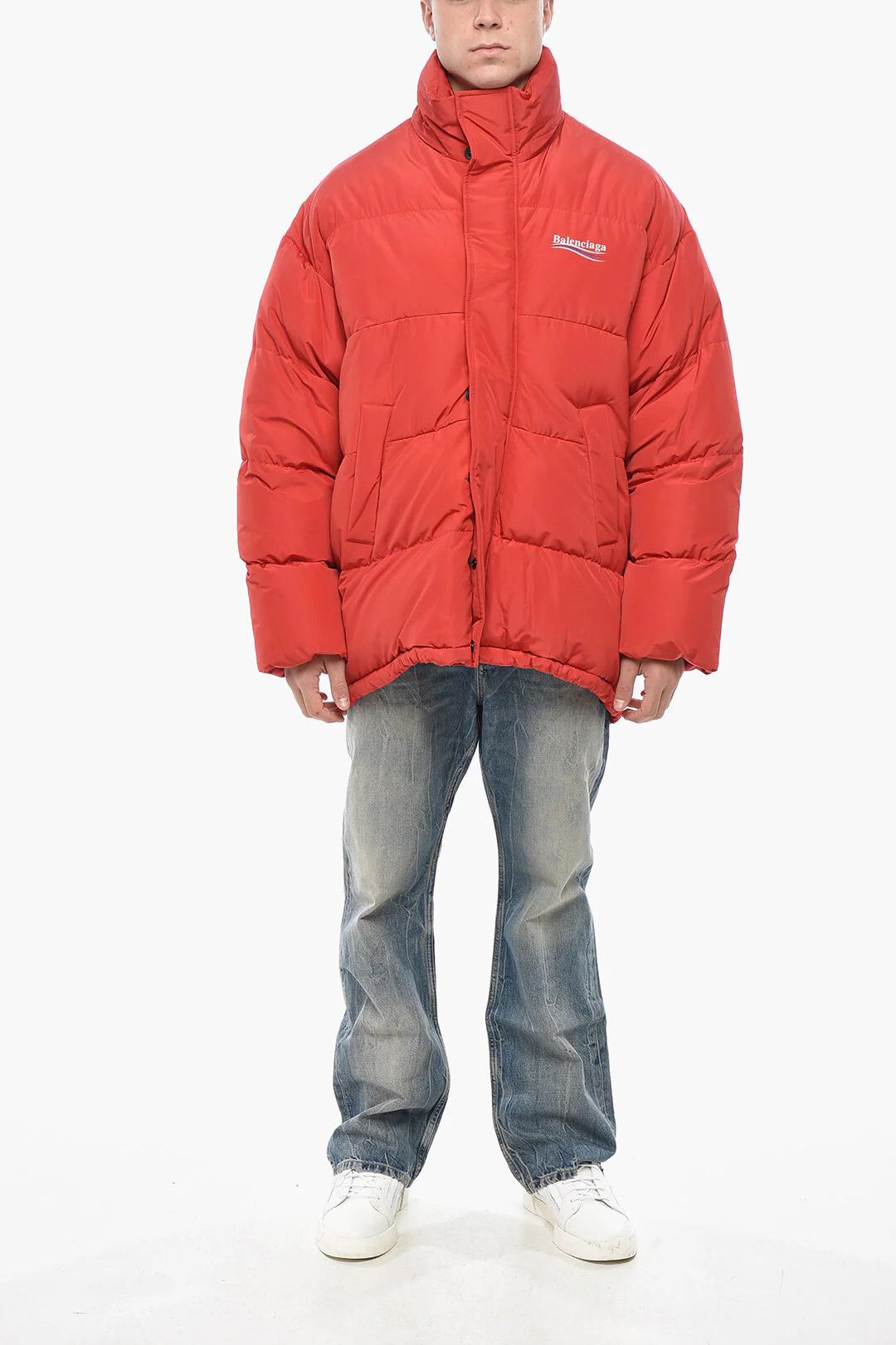Balenciaga og1mm0326 Nylon Puffer Jacket in Red Size US S / EU 44-46 / 1 - 4 Thumbnail