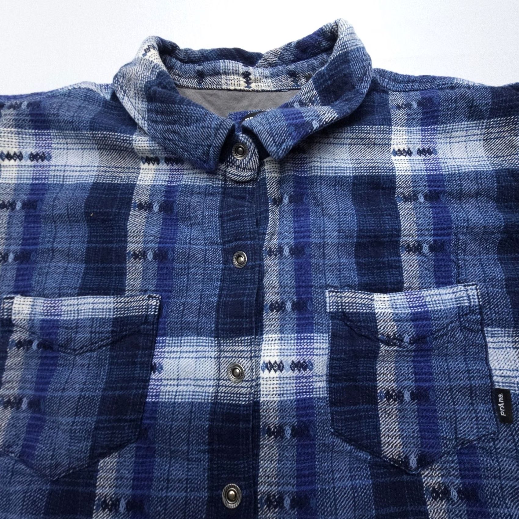 Prana prAna Emerick Lined Flannel Shirt Jacket XL Blue Snap Southwestern Shacket Shirt Women Size XL / US 12-14 / IT 48-50 - 5 Thumbnail