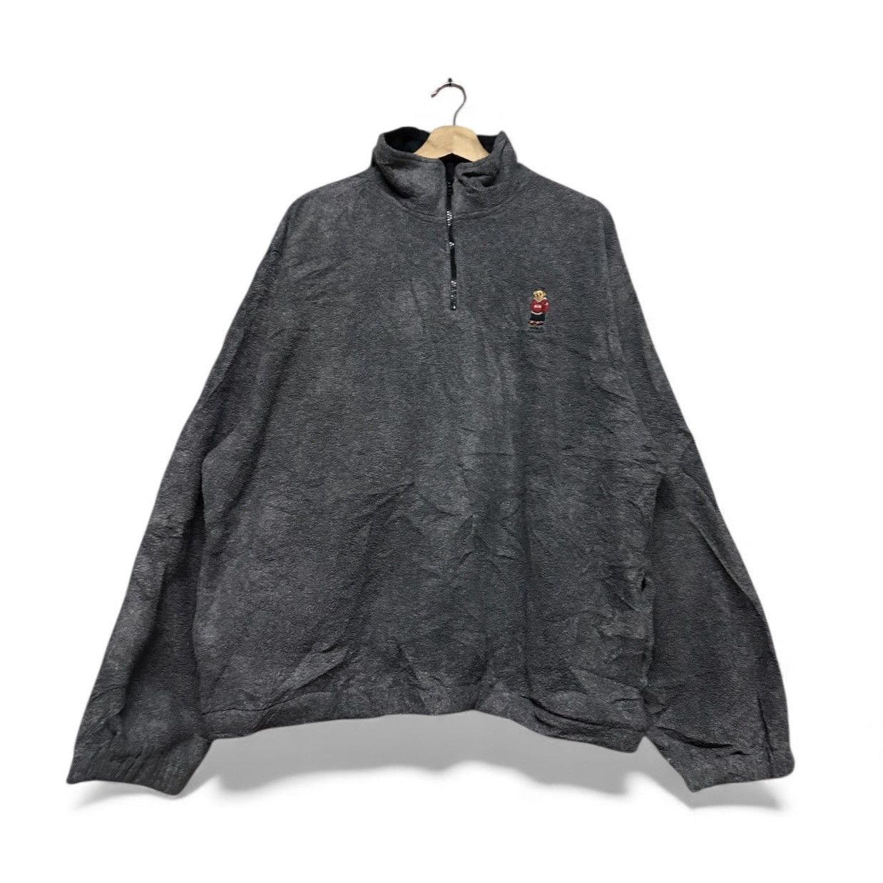Polo Ralph Lauren Vtg🔥90’s Polo Bear High Neck Fleece 3/4 Zipper Pullover Size US L / EU 52-54 / 3 - 1 Thumbnail