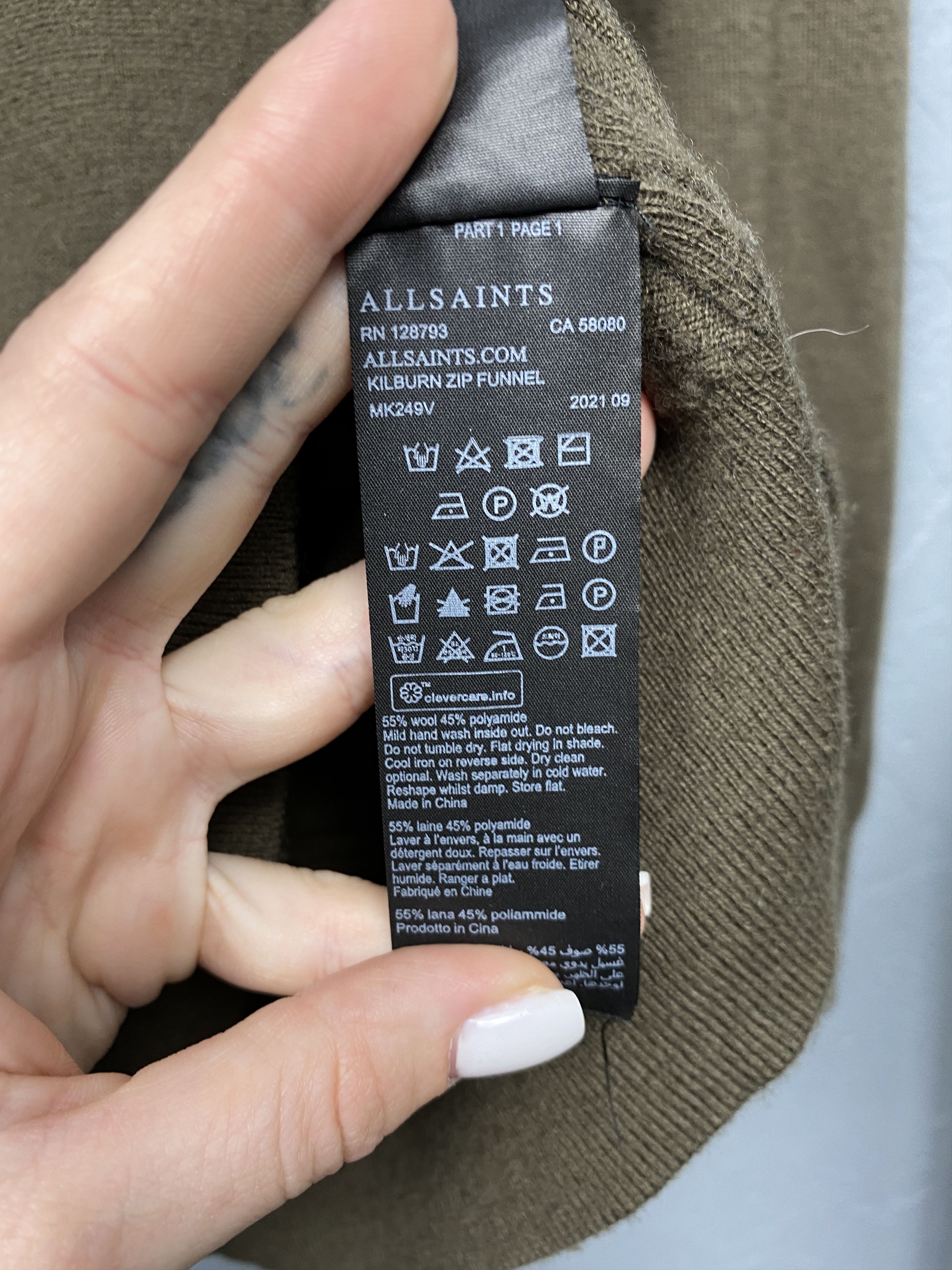 Allsaints Allsaints Mens Quarter 1\4 Zip Kilburn Wool Knit Sweater Size US M / EU 48-50 / 2 - 5 Thumbnail