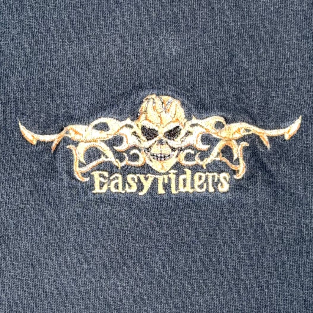 Anvil VINTAGE Easyriders Shirt Adult XL Black Henley Biker 90s Shirt Mens XL Black Easyriders Embroidered Skull Tribal Size US XL / EU 56 / 4 - 3 Thumbnail