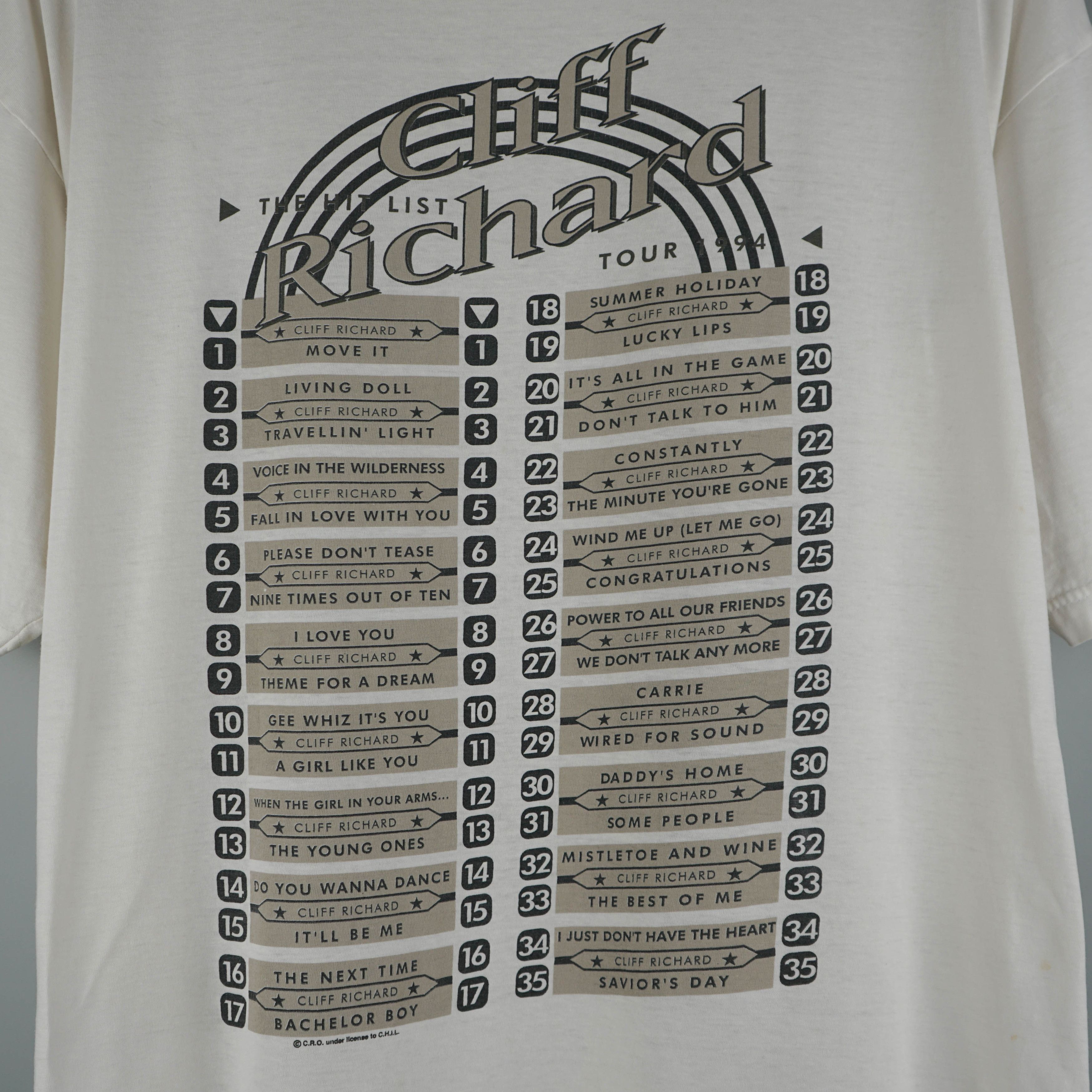 Band Tees × Vintage Vintage 1994 Cliff Richard T-Shirt Size US XL / EU 56 / 4 - 14 Thumbnail