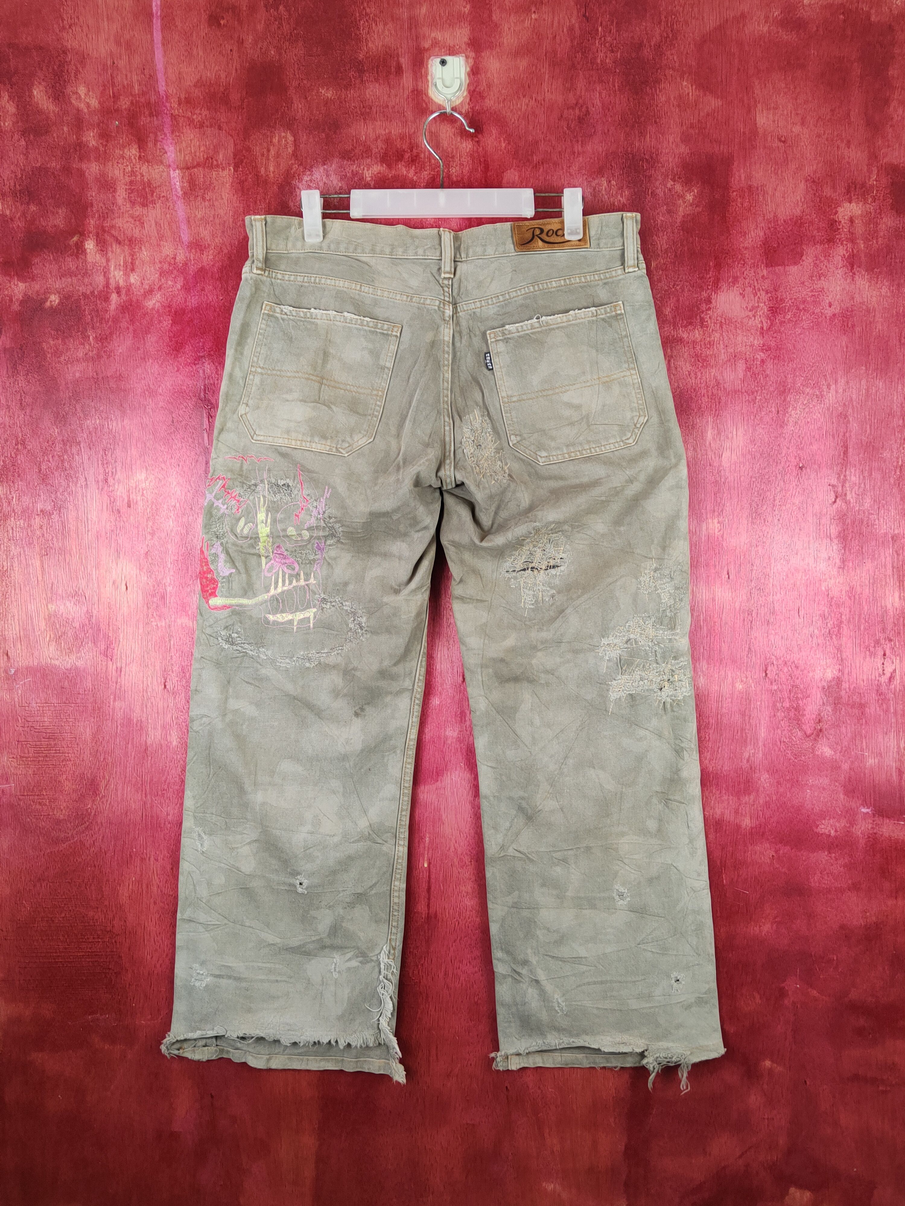 Japanese Brand Ozone Rocks Gray Faded Distressed Ripped Jeans #S1791 Size US 34 / EU 50 - 8 Thumbnail