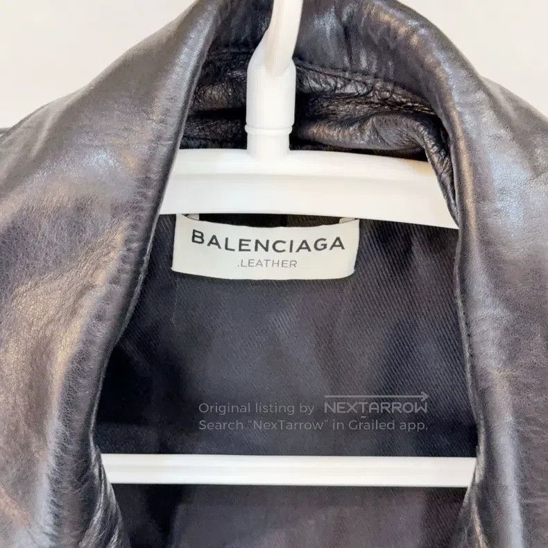 Balenciaga Balenciaga Black Leather Jacket Size S / US 4 / IT 40 - 3 Thumbnail