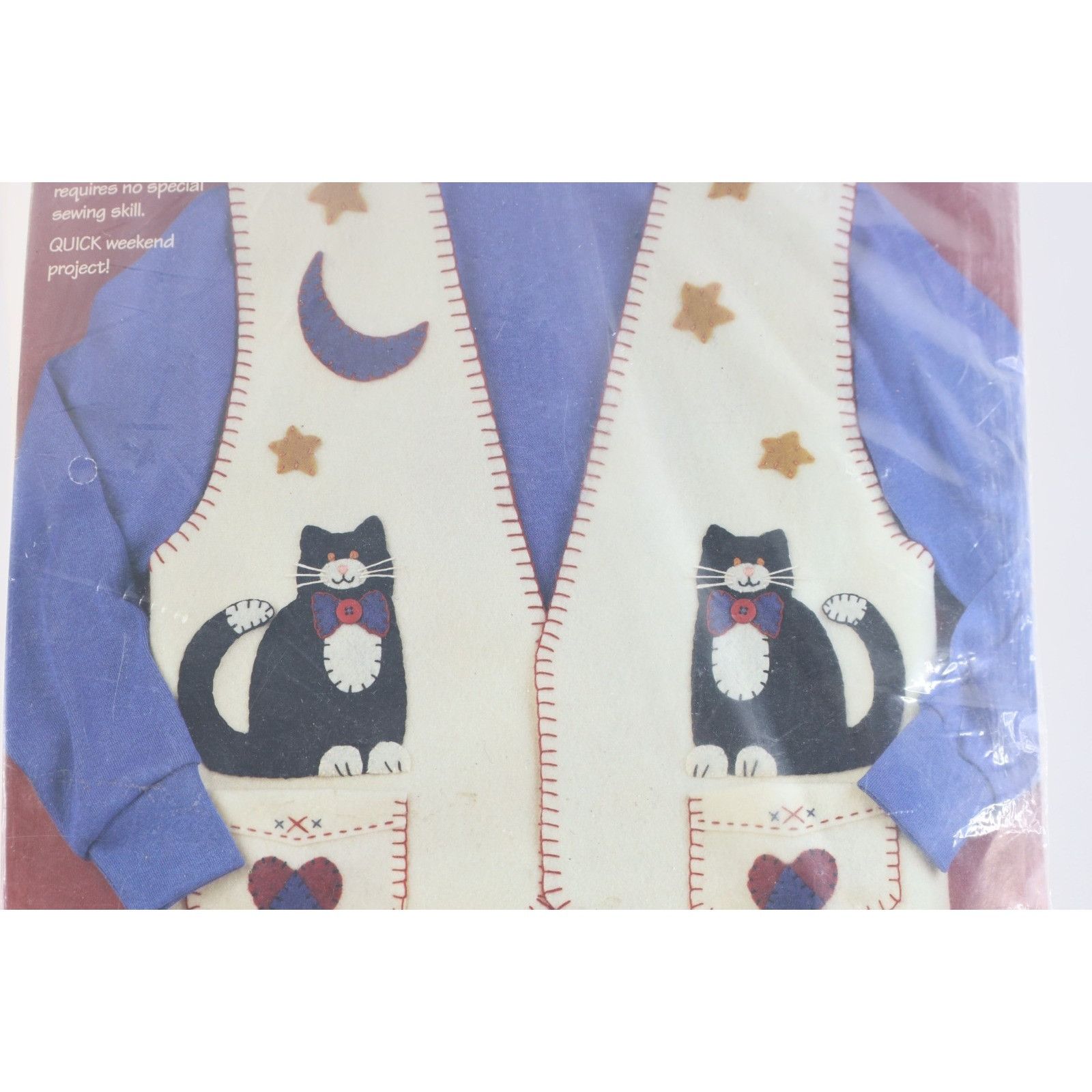 Vintage Deadstock Vintage 90s Streetwear Black Cat Applique Vest Size L / US 10 / IT 46 - 3 Thumbnail