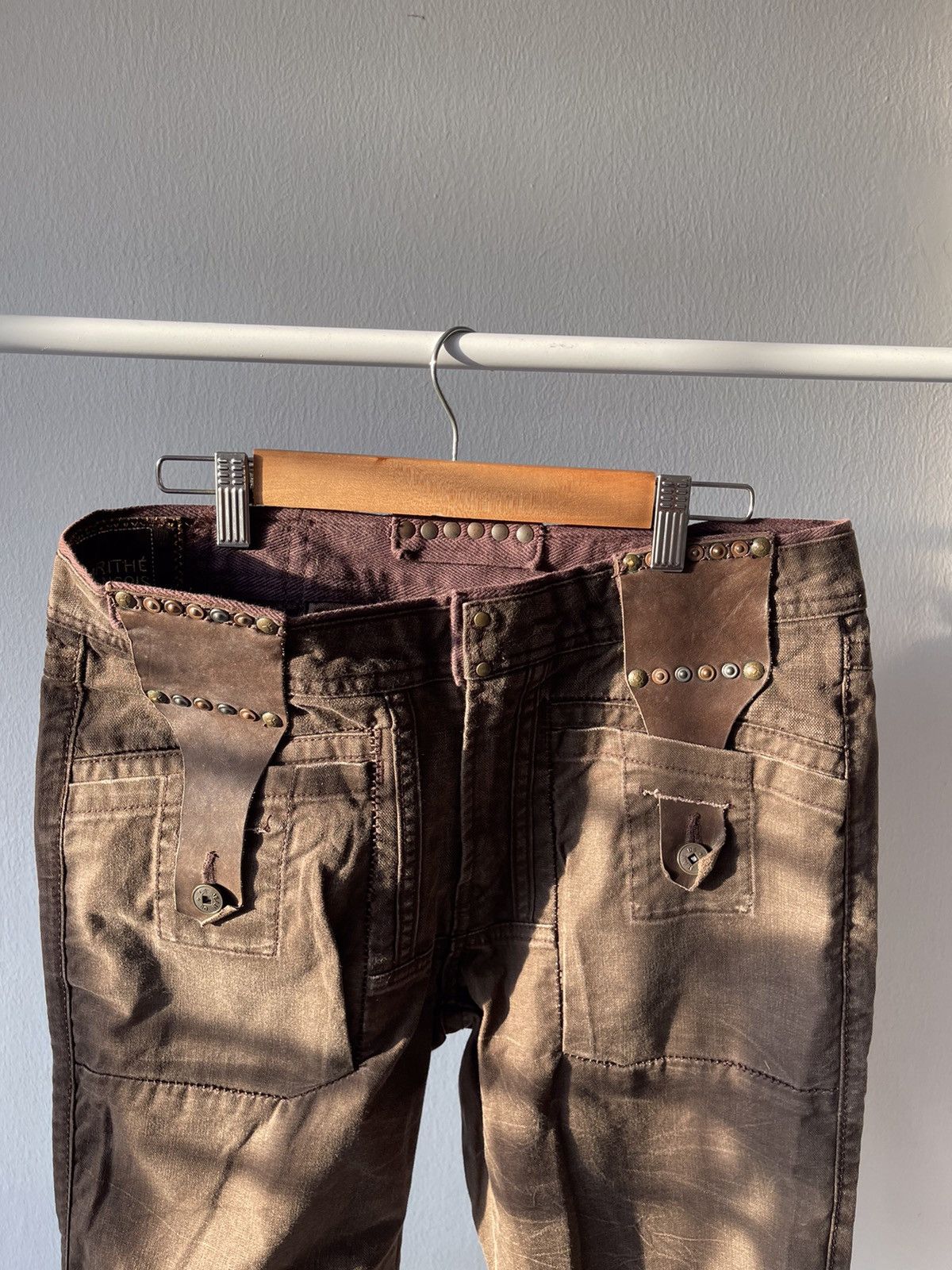 Marithe + Francois Girbaud 90s Marithe Francois Girbaud Leather paded part Pants A6 Size US 30 / EU 46 - 2 Thumbnail