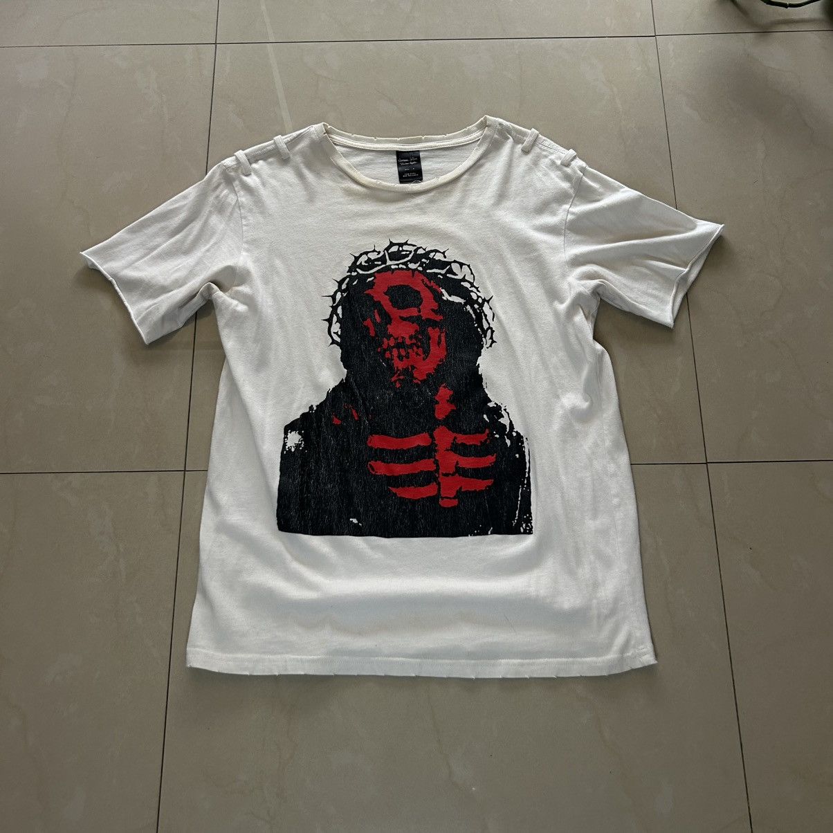 number (n)ine 01ss タイム期 skull stole 本人期 NUMBER (N)INE - ナンバーナイン スカルスウェット 01 ドクロ