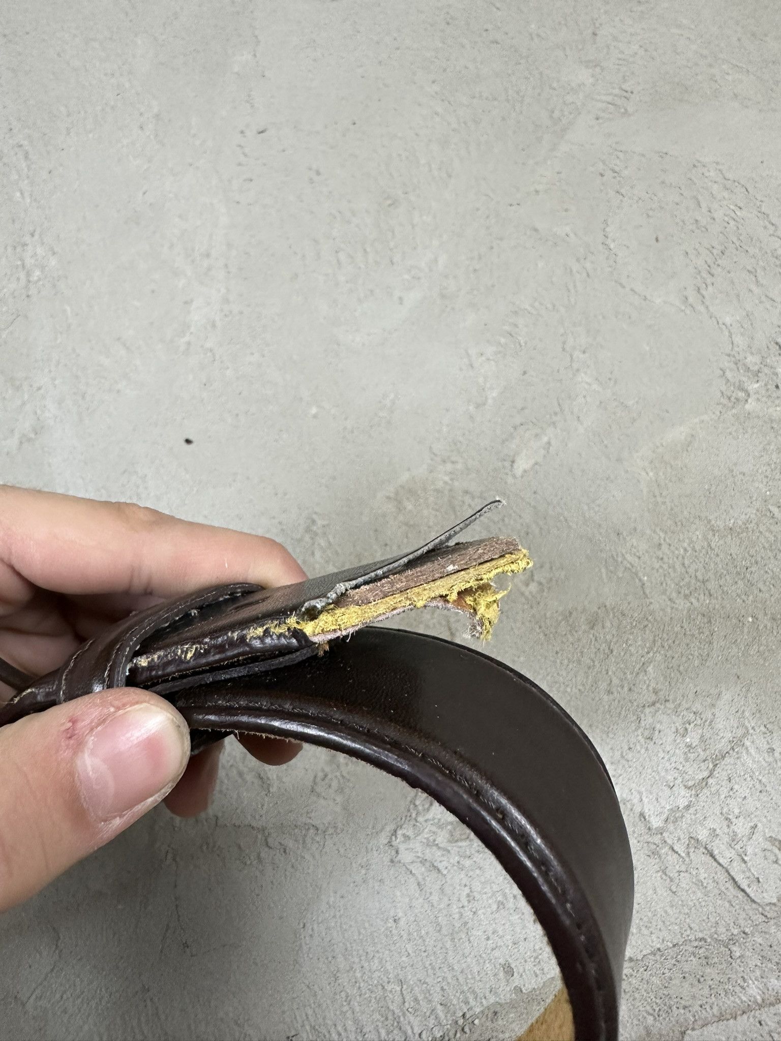 Vintage 90s Vintage Genuine Leather USA Belt Size ONE SIZE - 6 Thumbnail