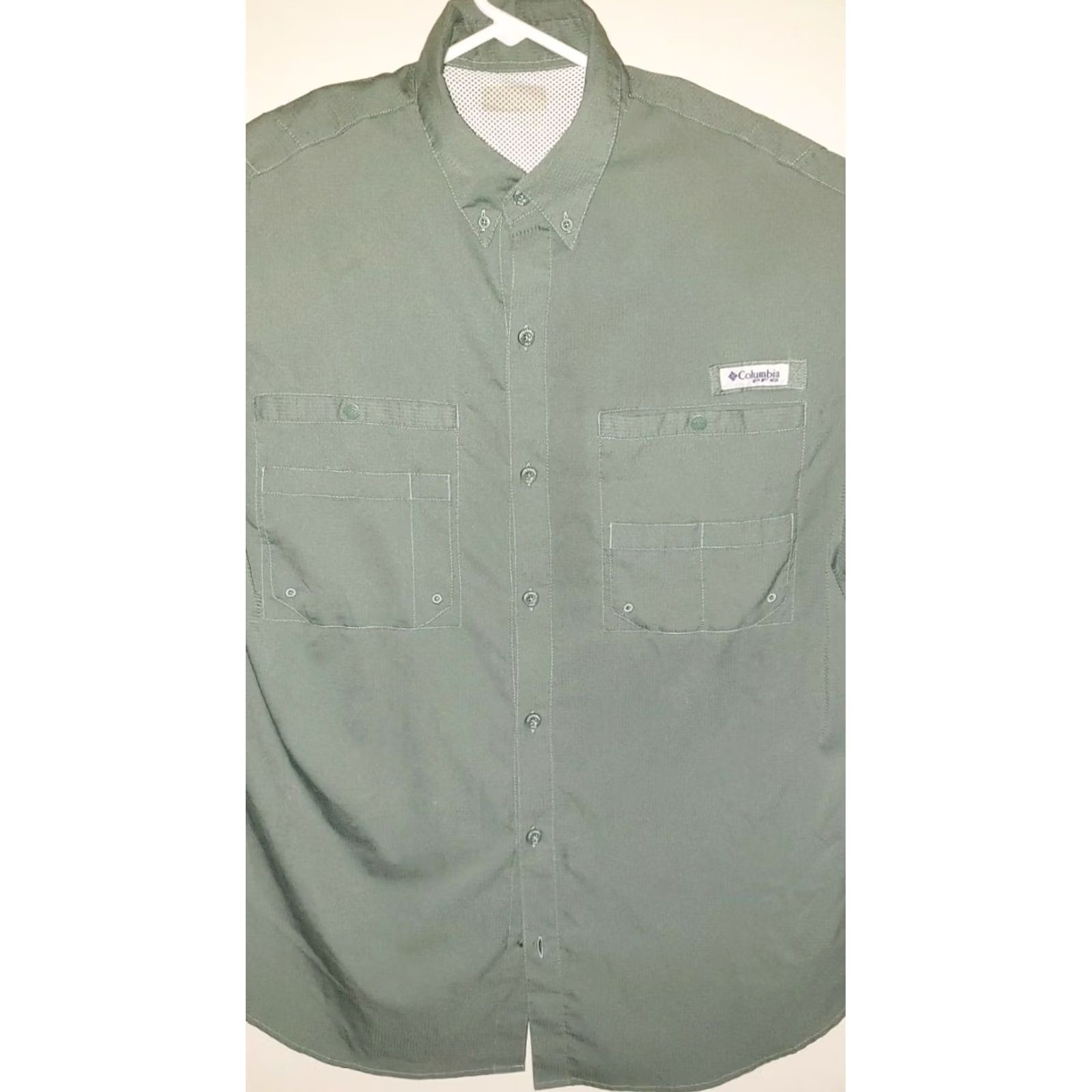 Olive VINTAGE Columbia Omni-Shade Button Shirt Olive Green Vented Sun Protection Men's Size XL Size US XL / EU 56 / 4 - 3 Thumbnail