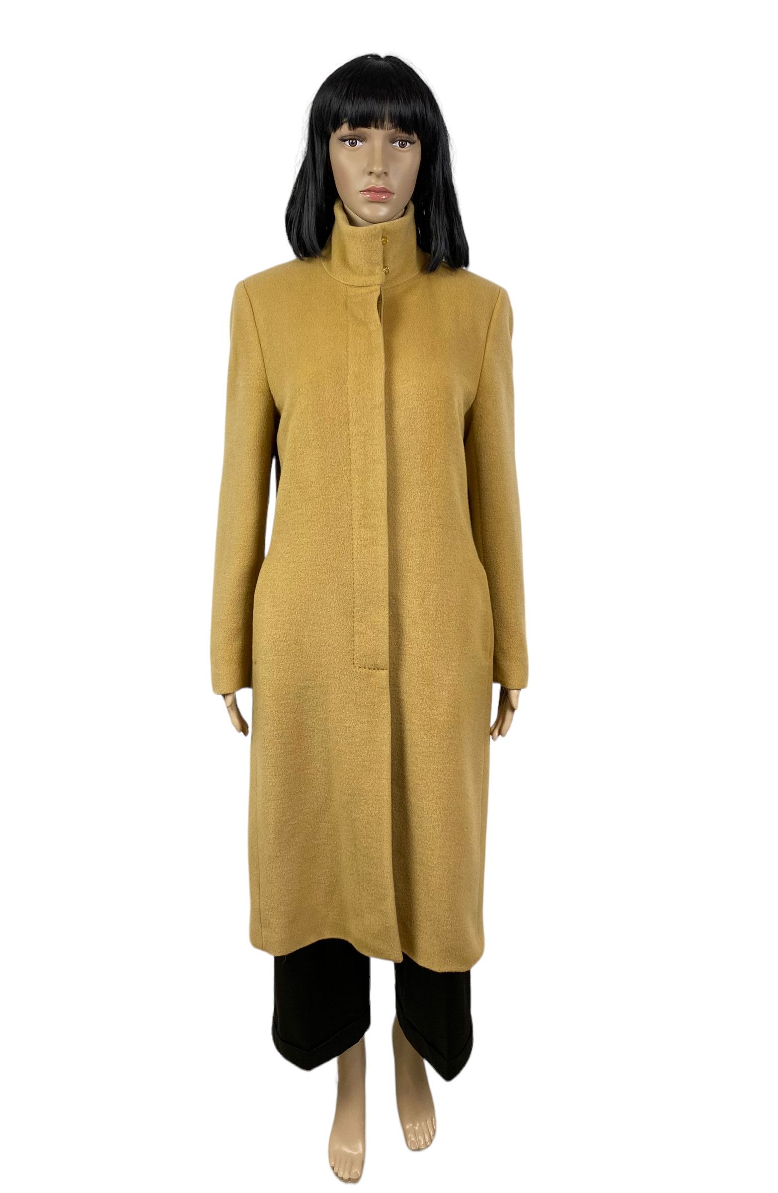 image of MCM Munchen Wool Long Coat Womens Size 38 in Brown