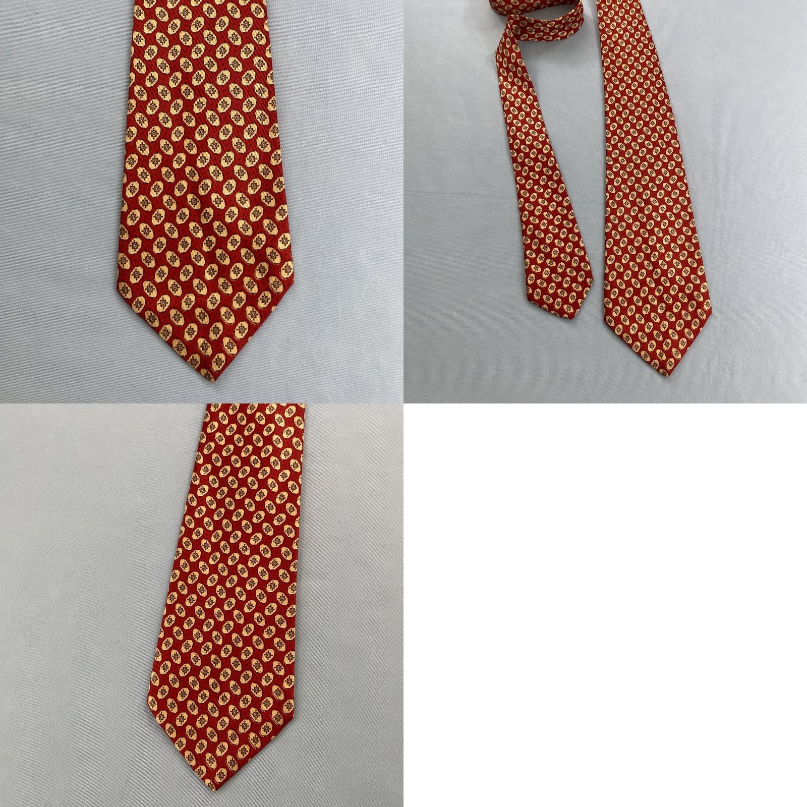 Arrow VINTAGE Arrow USA NeckTie Geometric Rockabilly Foulard Wide Swing Tie 4x50" Silk Rayon Red Orange Yellow One Size Men Tie Size ONE SIZE - 11 Thumbnail