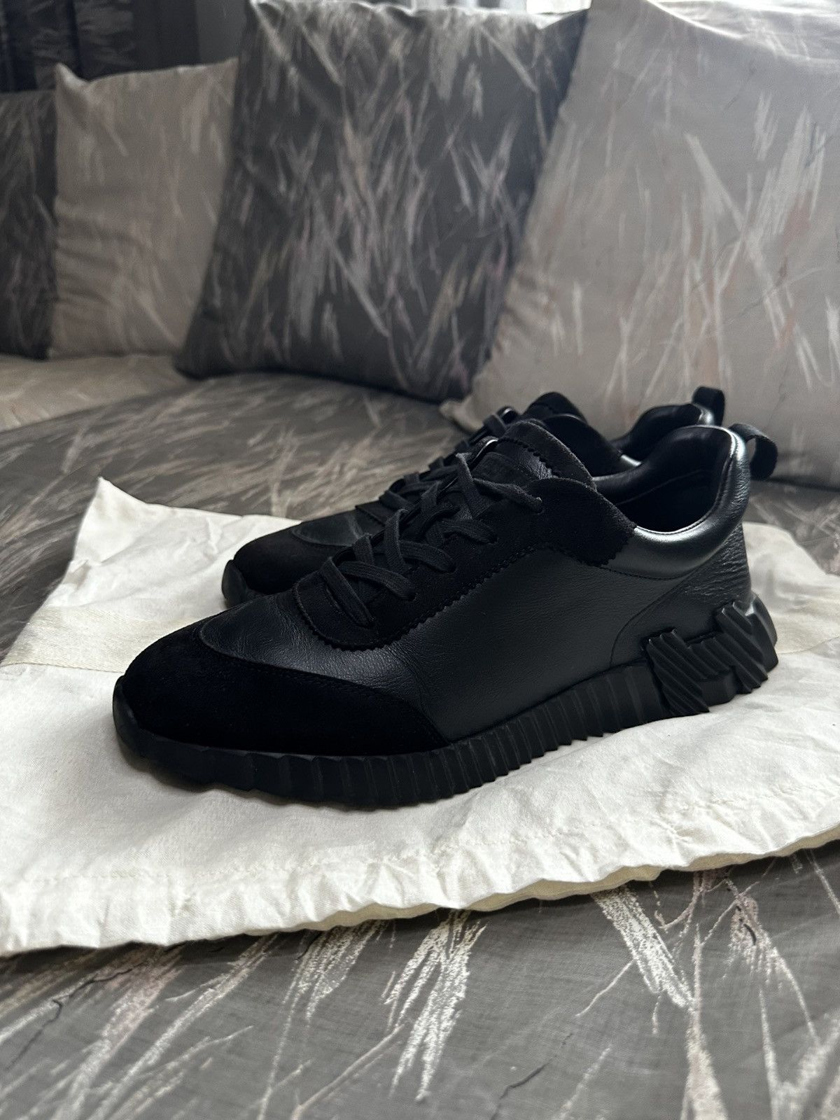 Hermes Hermes bouncing sneakers total black Size US 9 / EU 42 - 1 Thumbnail