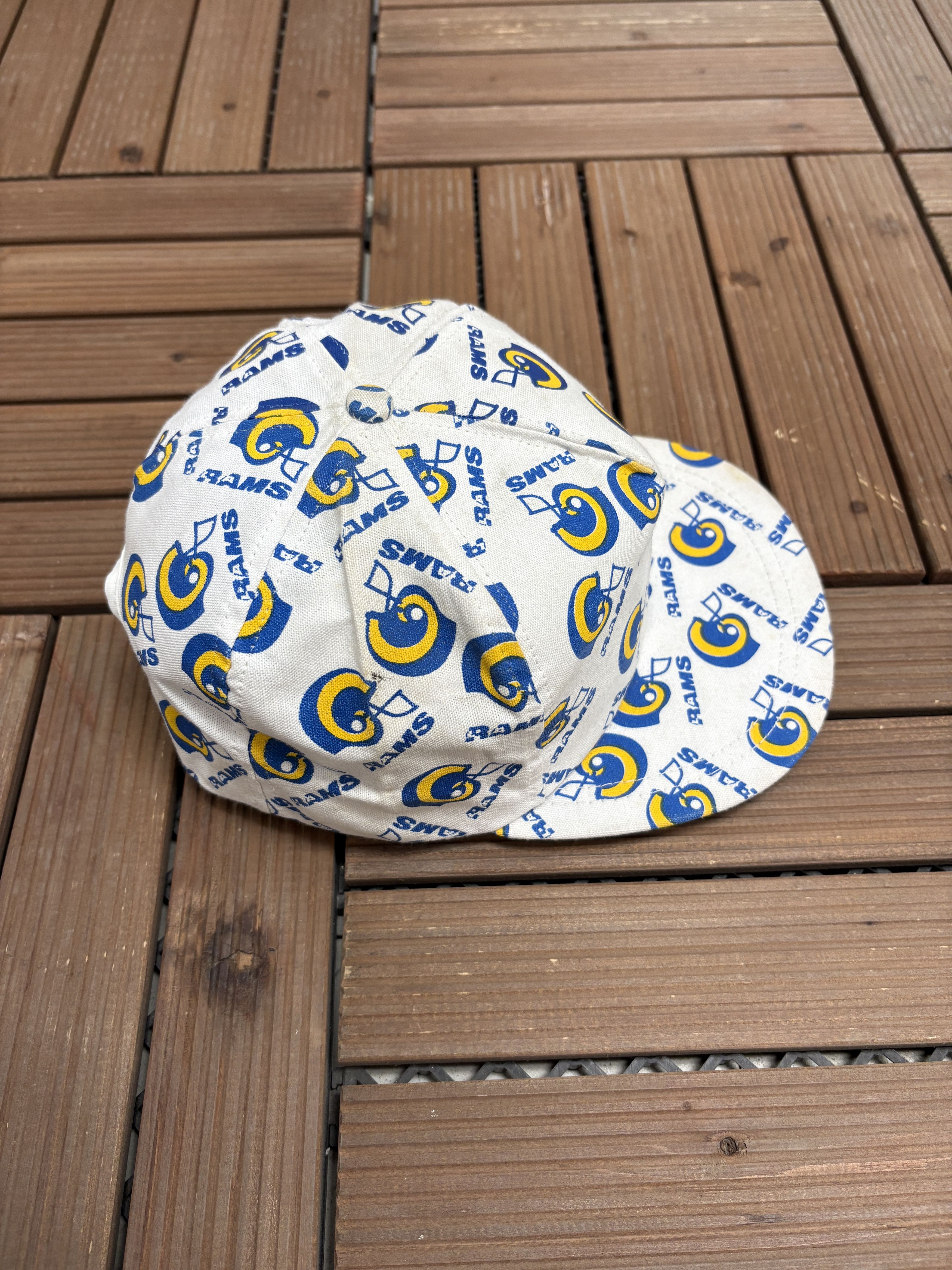 Vintage Los Angeles Rams Helmet AOP Vintage White Snap BackHat Size ONE SIZE - 4 Thumbnail