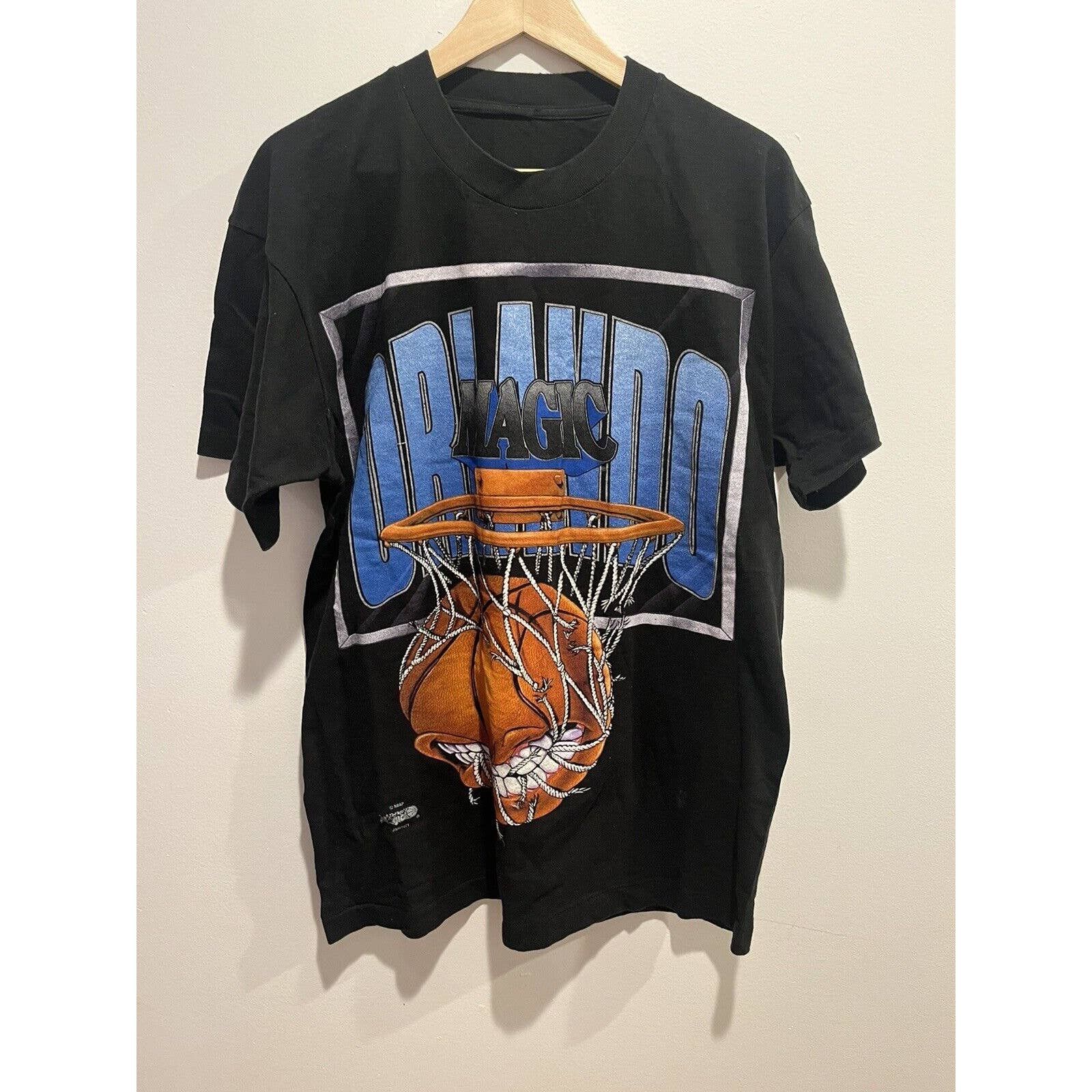 image of Vintage 1990’S Orlando Magic Nba Biting The Net T Shirt XL in Black, Men's