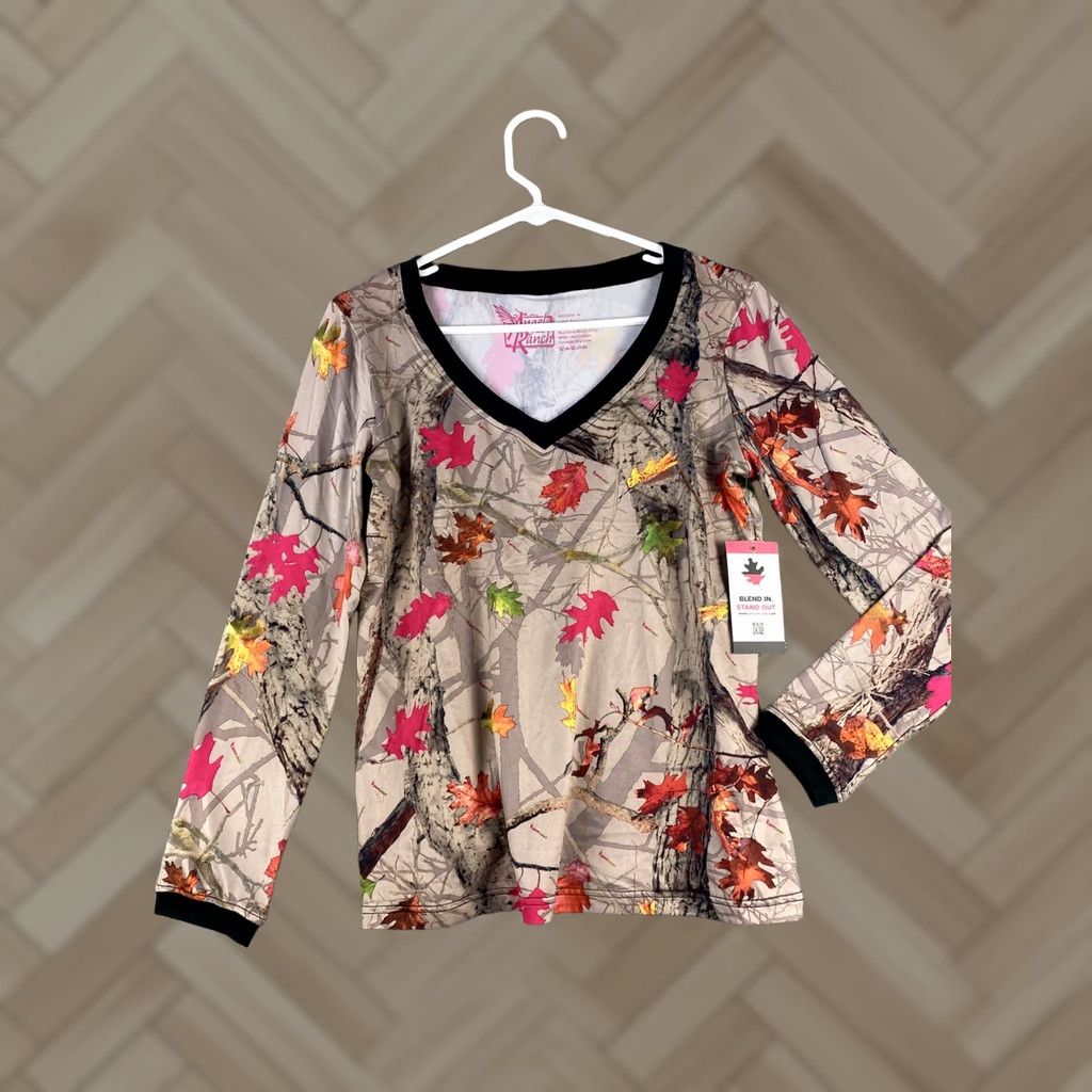 Vintage Angel Ranch Shirt Women’s M Long Sleeve Charge Workout Hot Leaf/35-53 Size M / US 6-8 / IT 42-44 - 1 Thumbnail