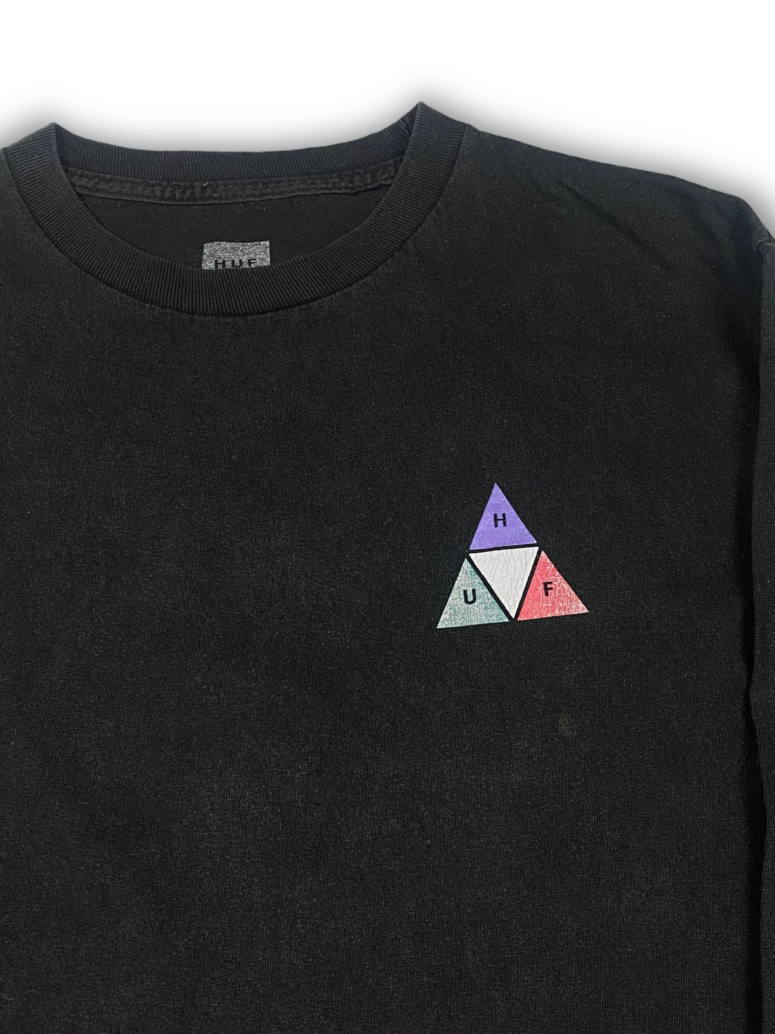 Huf Vintage HUF Distressed Black Faded Big Logo Longsleeve M546 Size US M / EU 48-50 / 2 - 4 Thumbnail