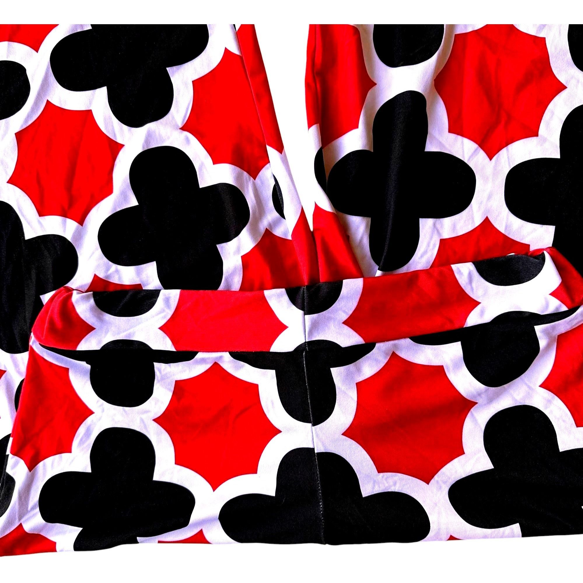 Vintage Polly Wolly Doodle Pants XL Red Black White Wide Legs Elasti Size 31" - 5 Thumbnail