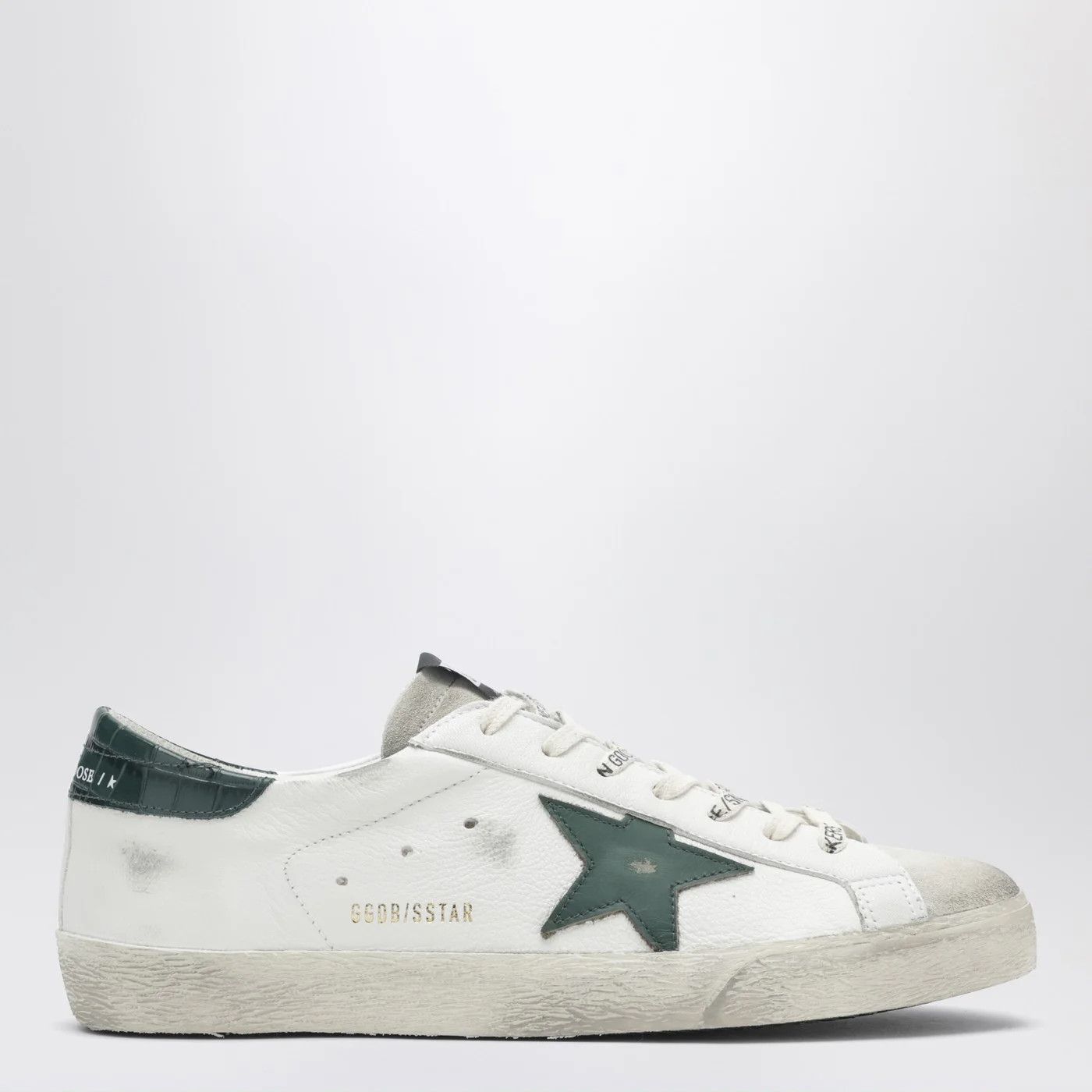 Golden Goose o1d2blof0426 Super-Star Low-Top Sneakers in White/Green Size US 12 / EU 45 - 1 Thumbnail
