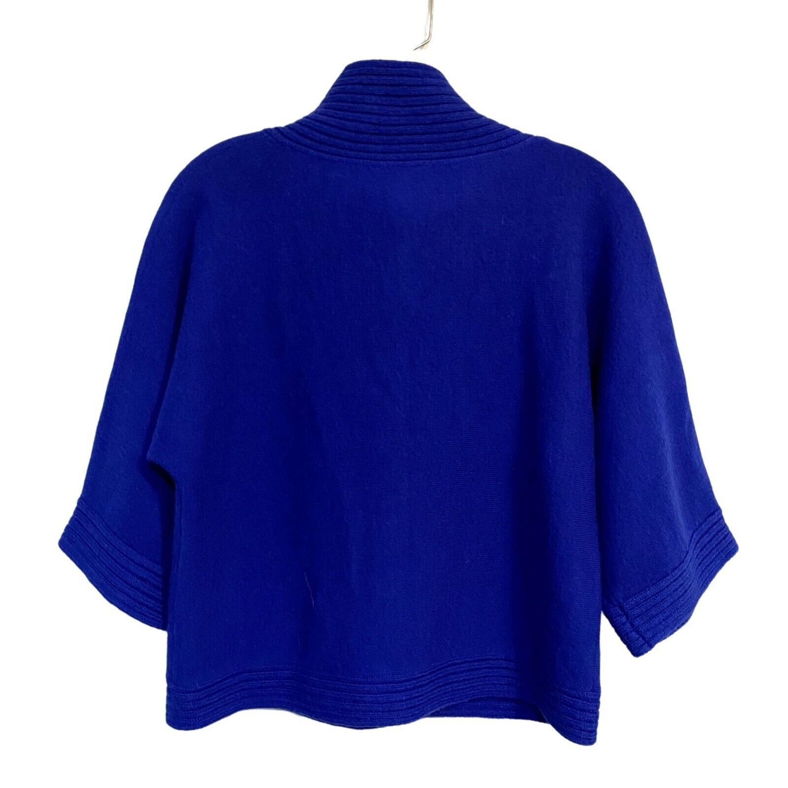 Chicos Chicos Jackie Cardigan XS Jacket Cape 100% Wool Royal Blue Size XS / US 0-2 / IT 36-38 - 2 Thumbnail