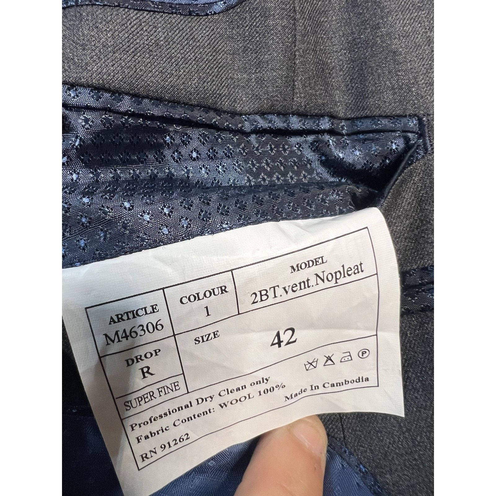 Other Mantoni Blazer Men Size 42 Blue 100% Virgin Wool Jacket Size 42R - 6 Thumbnail