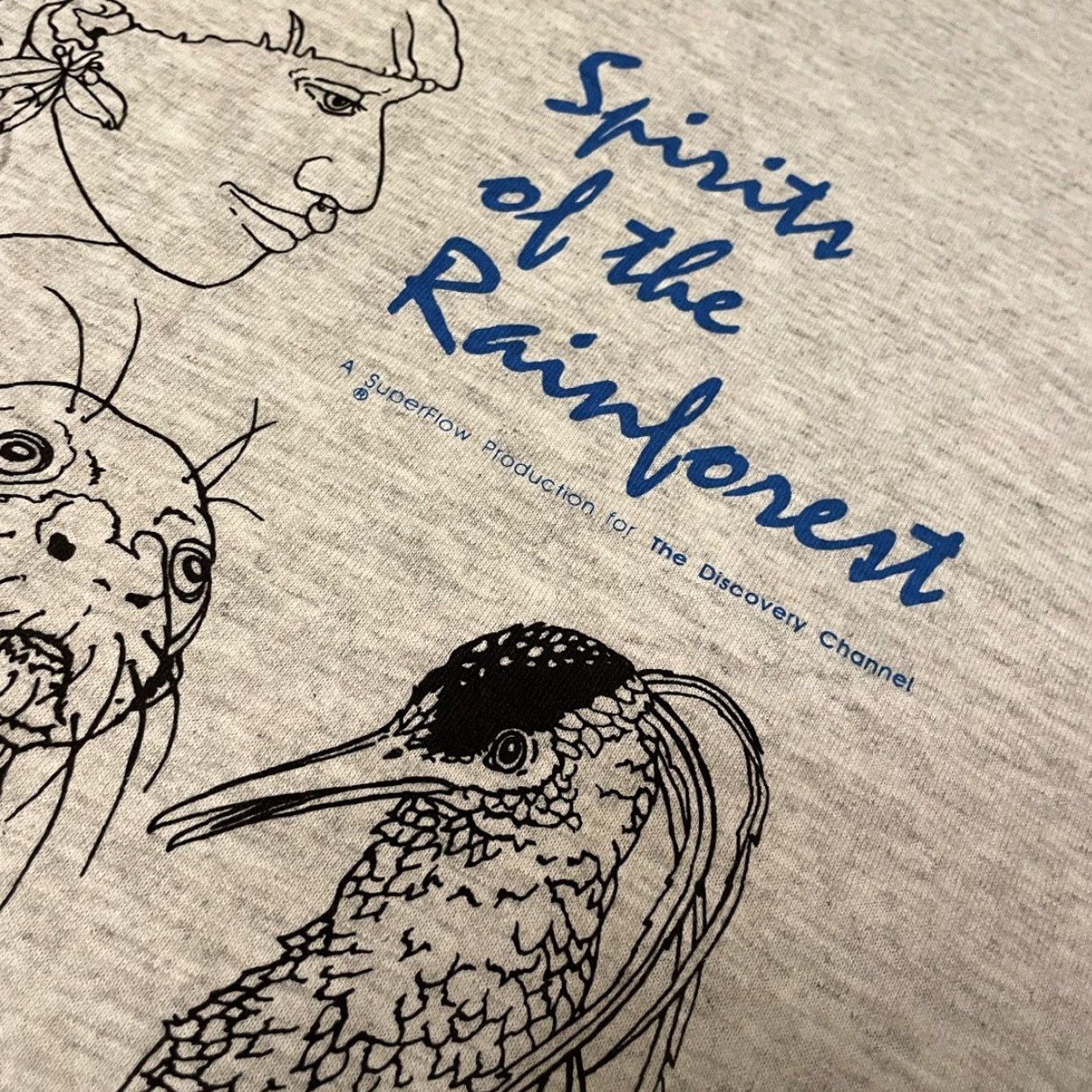 Chanel VINTAGE Spirits Of The Rainforest Discovery Channel TV Promo Shirt 2XL Gray 90s Mens Shirt Size US XXL / EU 58 / 5 - 4 Thumbnail