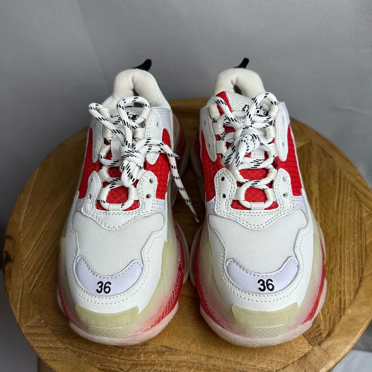 Balenciaga BALENCIAGA TRIPLES White/Red Crystal 36 98 New Box Size US 5.5 / IT 35.5 - 6 Thumbnail