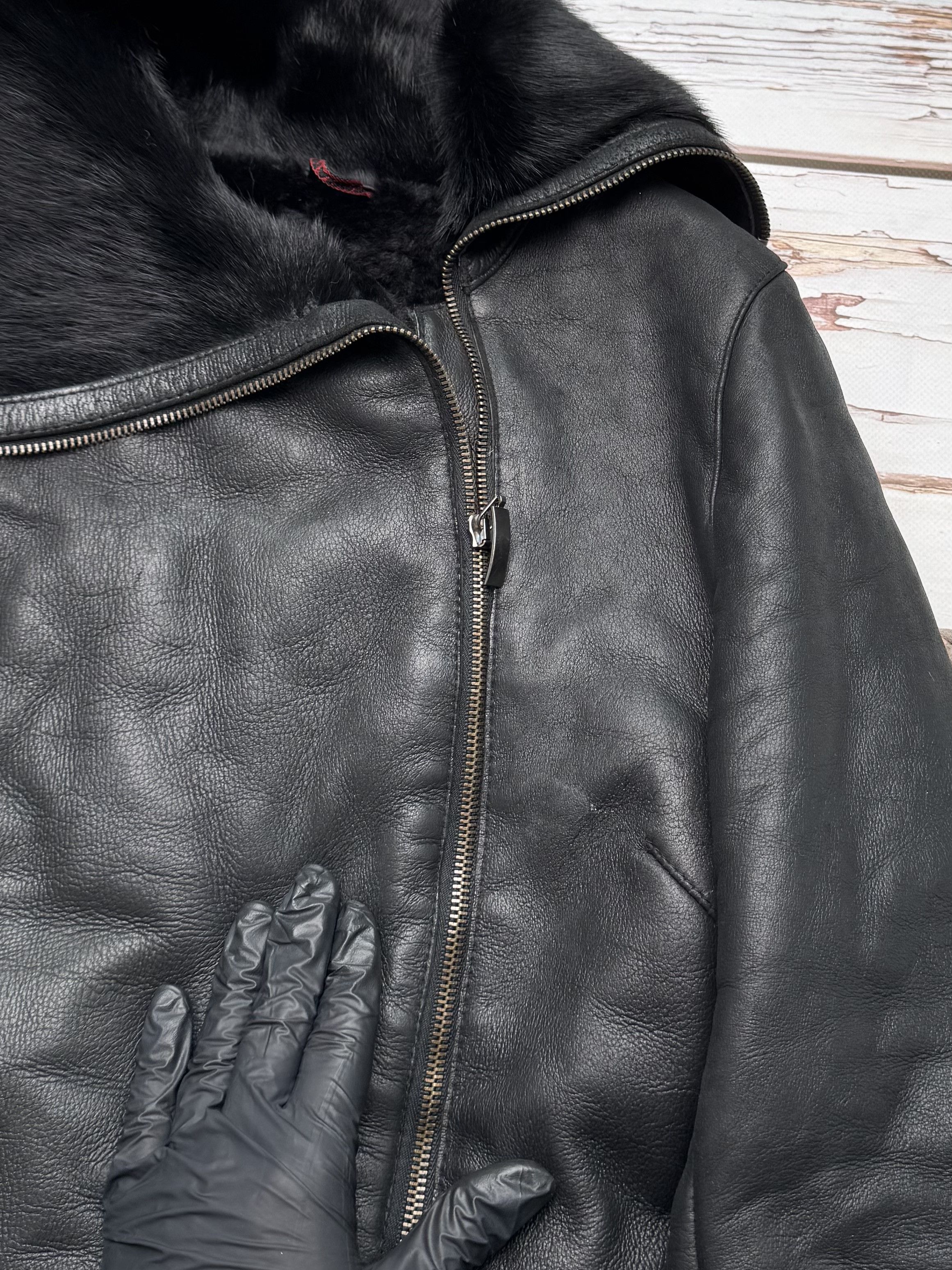 Vintage Vintage Sheepskin Leather Coat Black Fur Collar Long Jacket Size S / US 4 / IT 40 - 9 Thumbnail