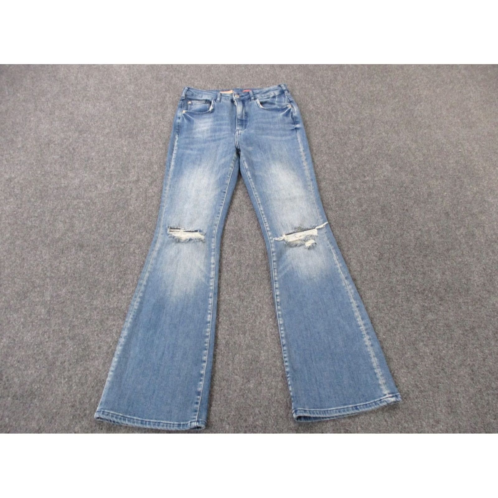 Vintage Pilcro Jeans Womens 27 Denim Icon Flared Bootcut Distressed Faded Anthroologie Size 28" / US 6 / IT 42 - 2 Thumbnail