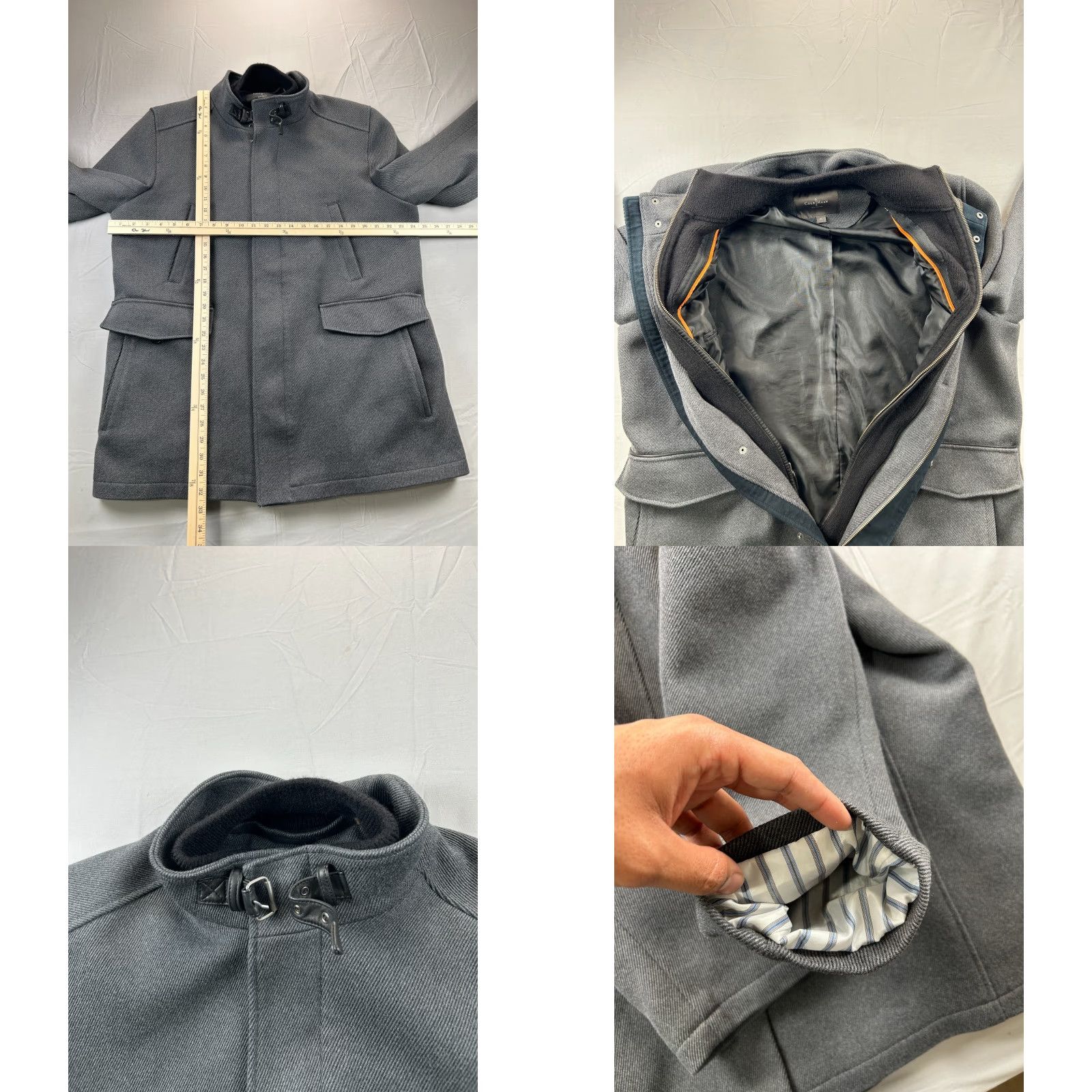 Cole Haan **Cole Haan Gray Wool Zip Up Overcoat Mens XL** User: Cole Haan Gray Wool Zip Up Overcoat Mens XL Size US XL / EU 56 / 4 - 8 Thumbnail
