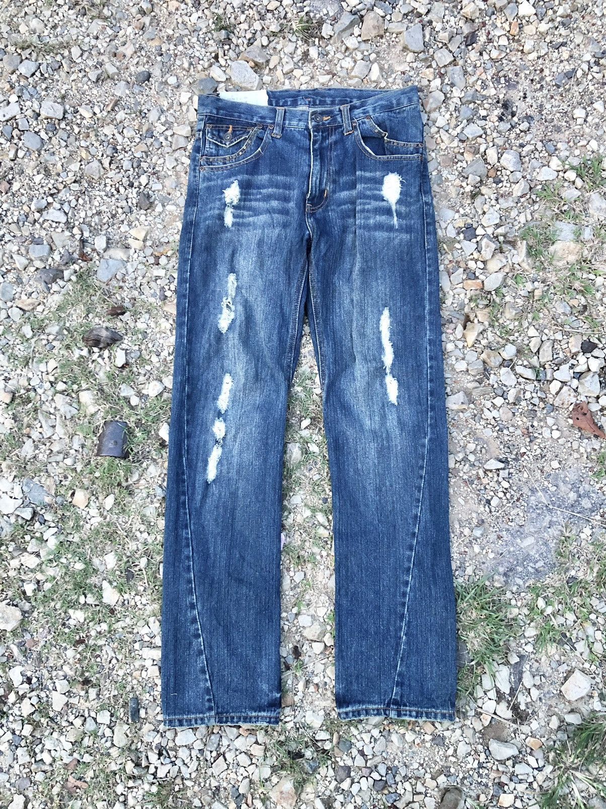 Japanese Brand TWIST ANTFUL JEANS WASHED BLUE DENIM Size US 31 - 1 Thumbnail