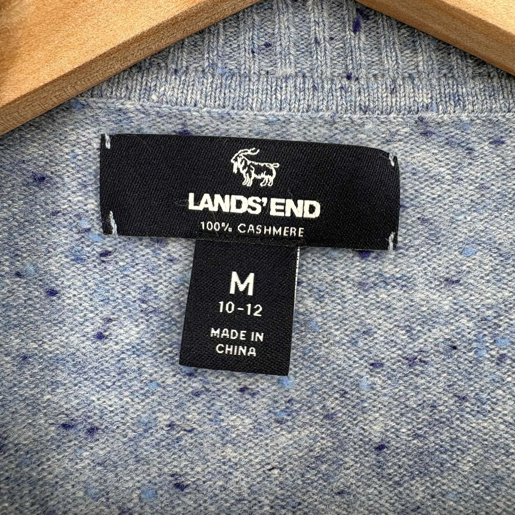 Lands' End Lands' End Cardigan Sweater Womens M Blue 100% Cashmere Open Front Knit Cozy Size M / US 6-8 / IT 42-44 - 4 Thumbnail