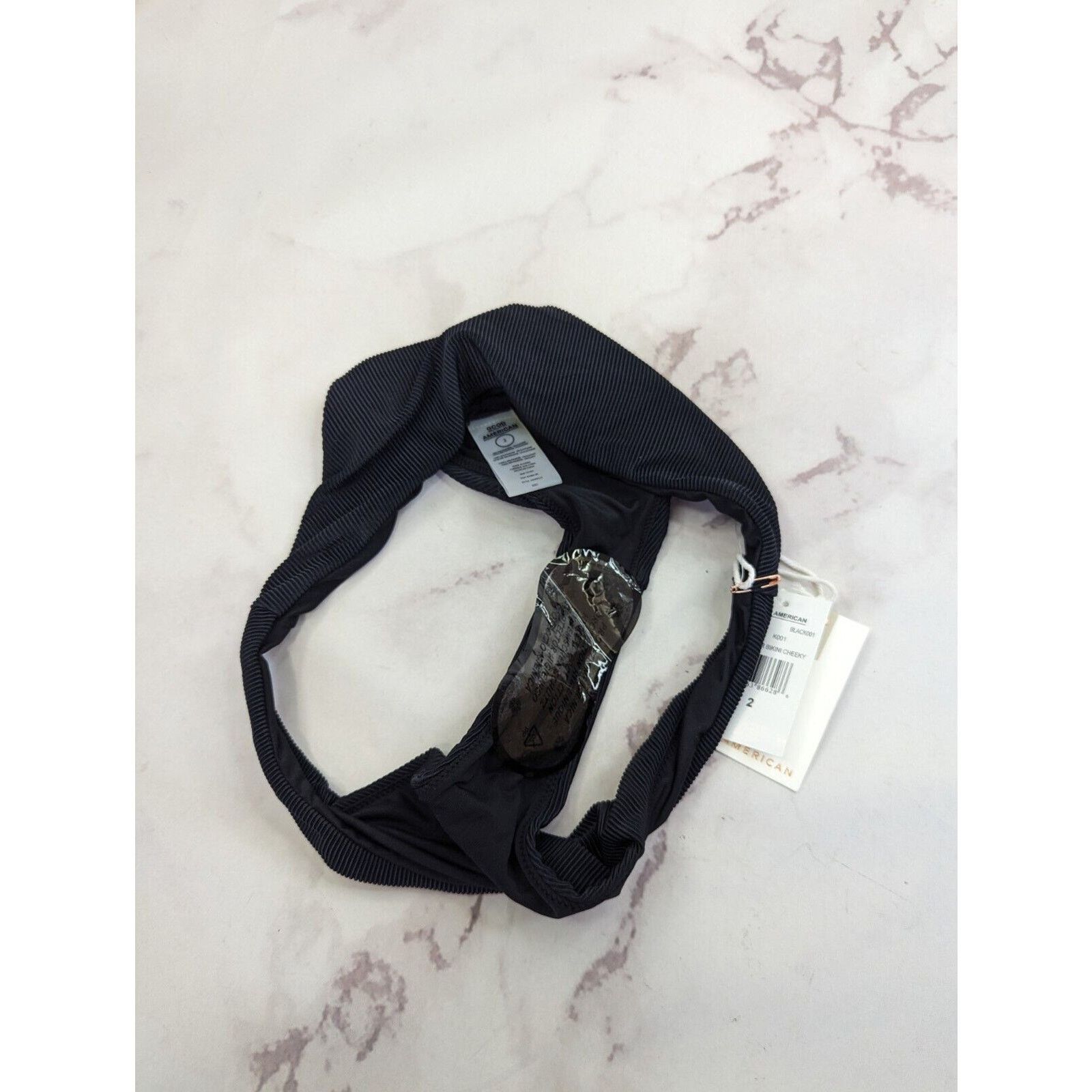 Good American Good American Swim Bottom Women Medium Black Rib Mid Bikini Size M / US 6-8 / IT 42-44 - 11 Thumbnail