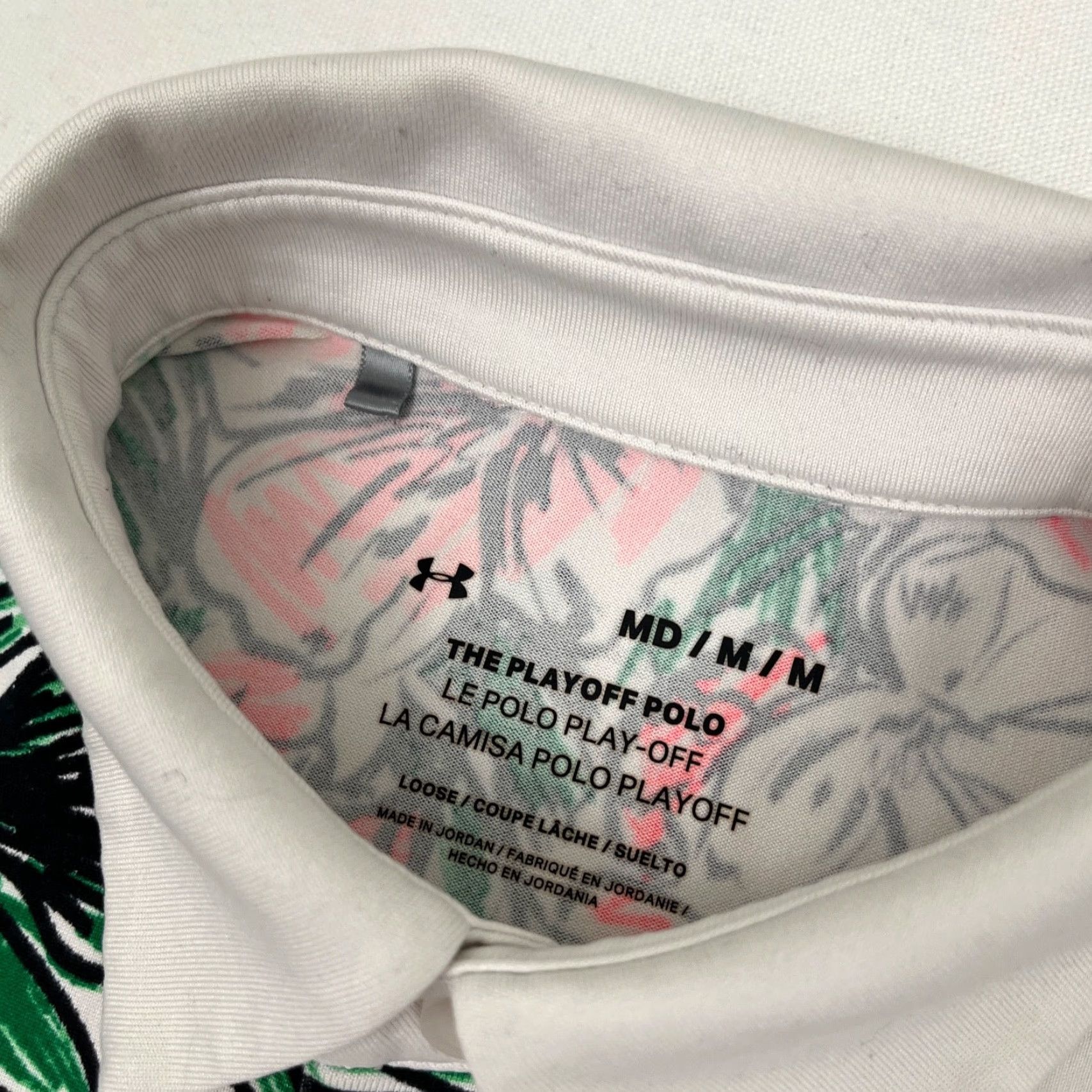 Under Armour Under Armour Playoff Polo Shirt Men M White Floral Hawaiian Tropical Active Golf Shirt Size US M / EU 48-50 / 2 - 4 Thumbnail