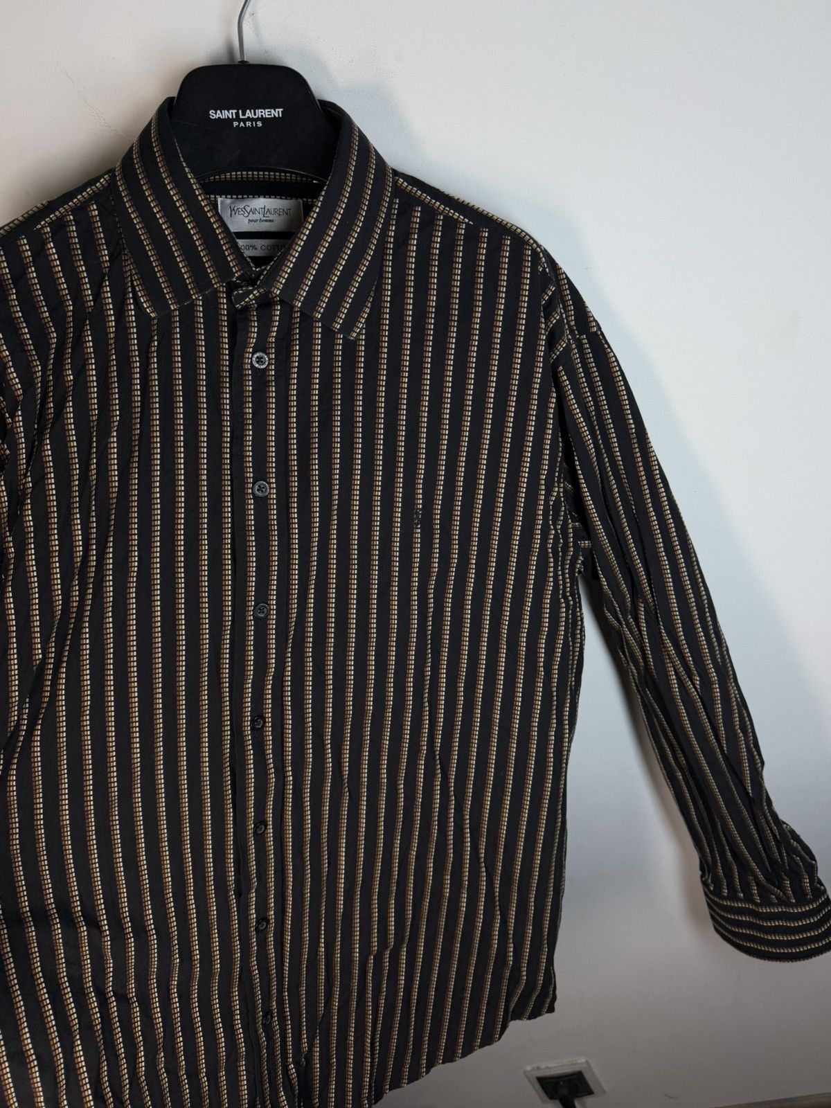 Yves Saint Laurent Black YSL Shirt Striped Size US XL / EU 56 / 4 - 14 Thumbnail