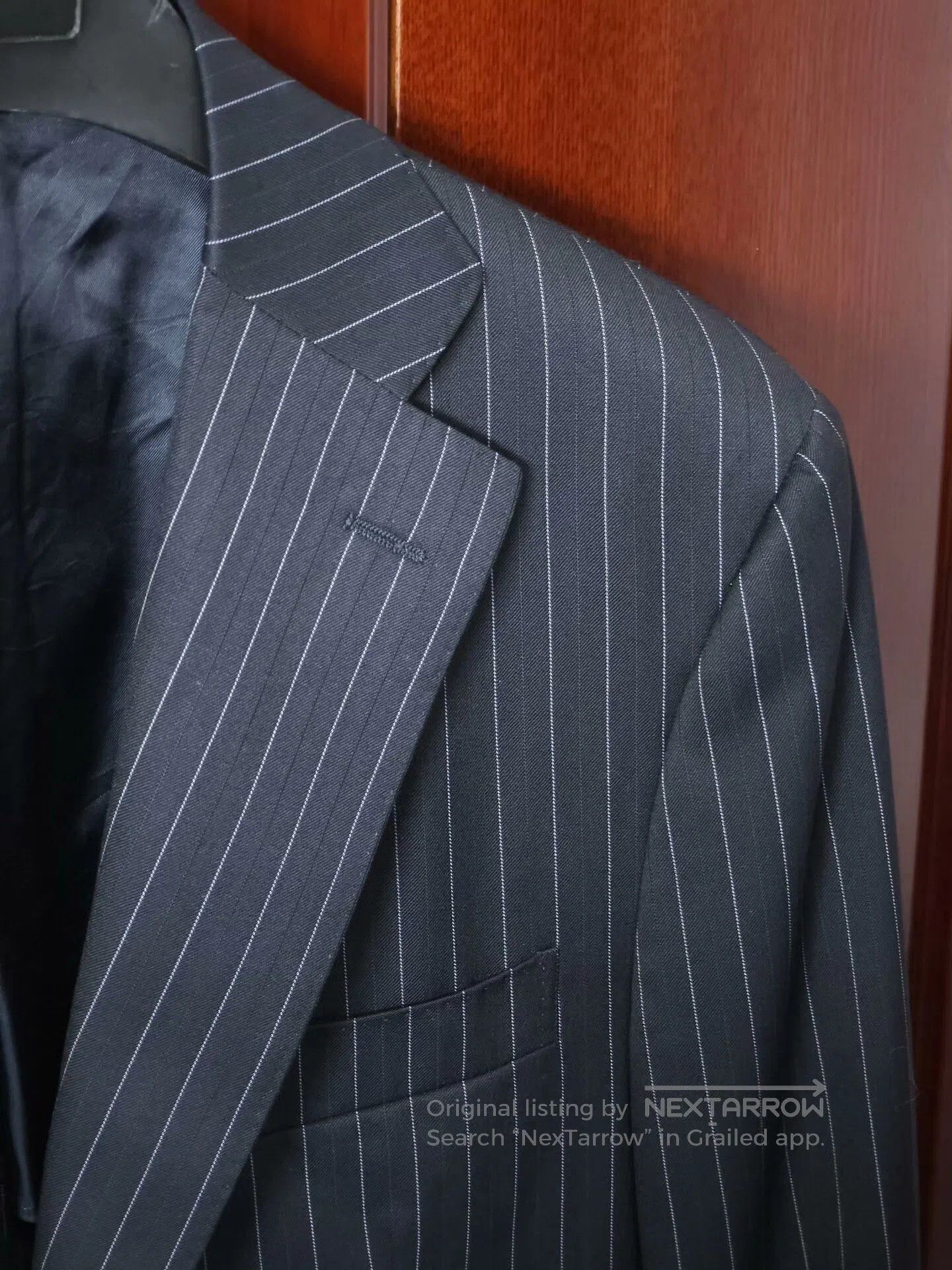 Canali Italian Wool Blazer with Pinstripes. Size US M / EU 48-50 / 2 - 2 Thumbnail